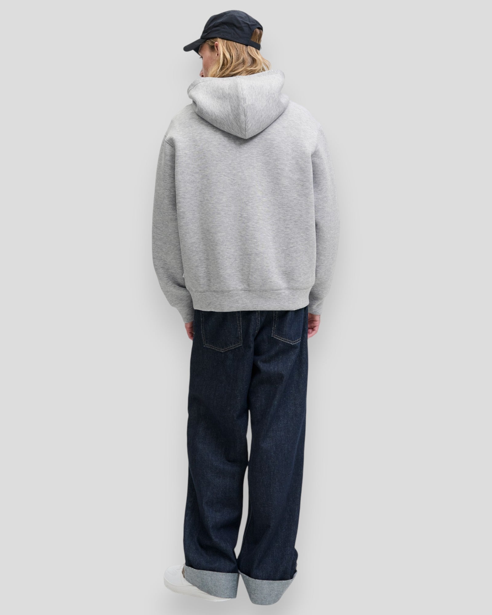 Cover Scuba Sweat Zip Hoodie - Light Grey Melange