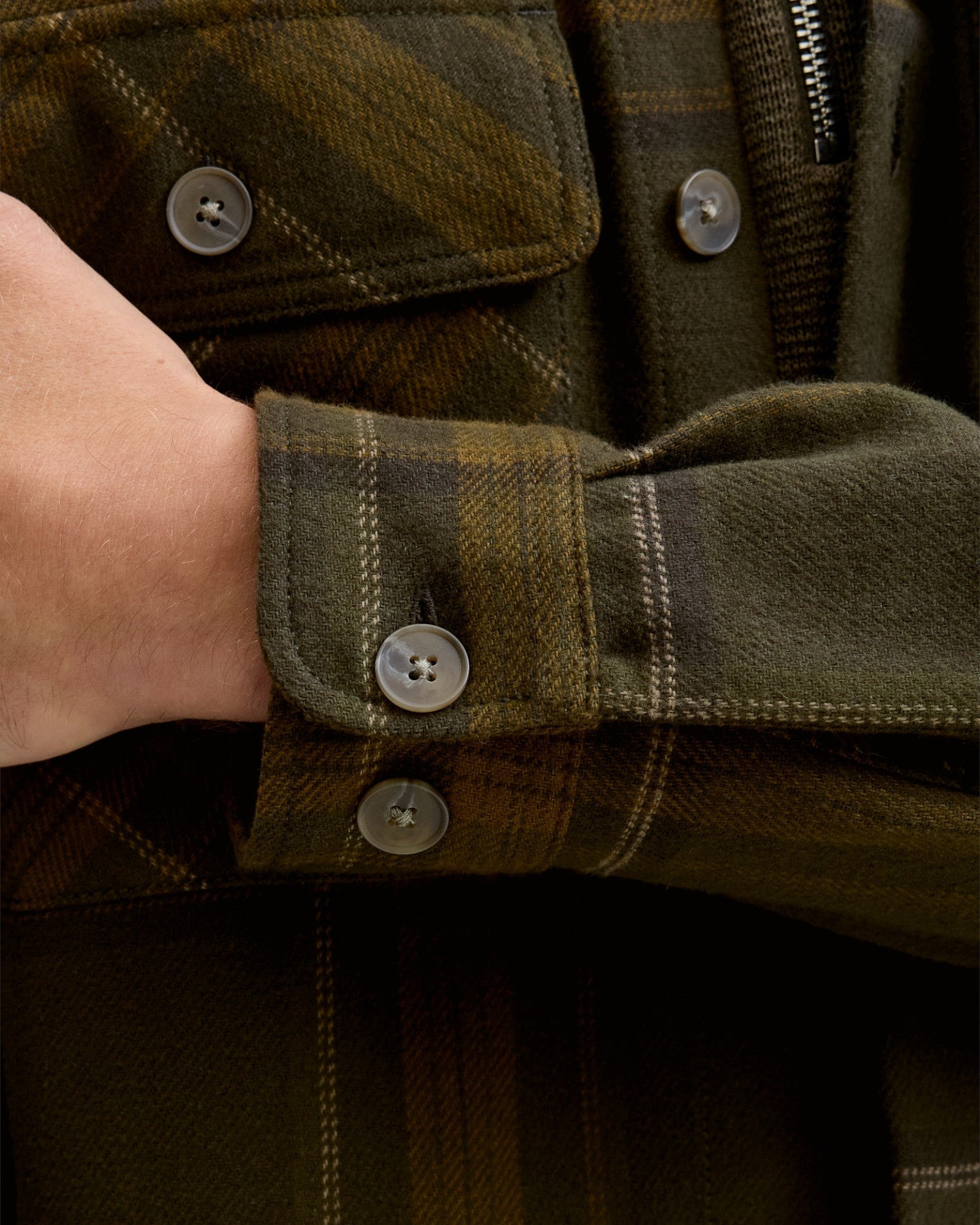 Rayle Melange Check LS Overshirt - Peat