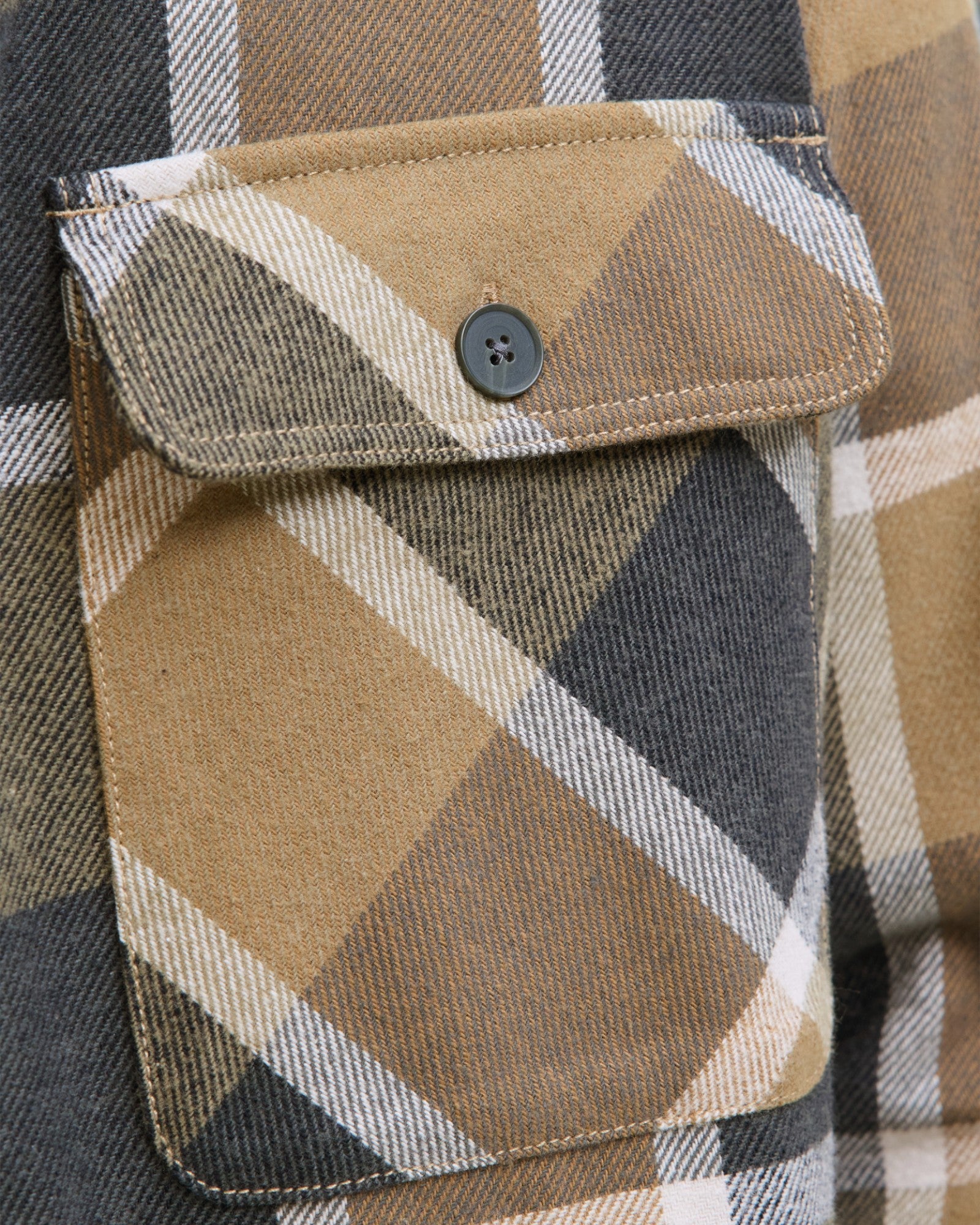 Rayle Melange Check LS Overshirt - Malt Ball