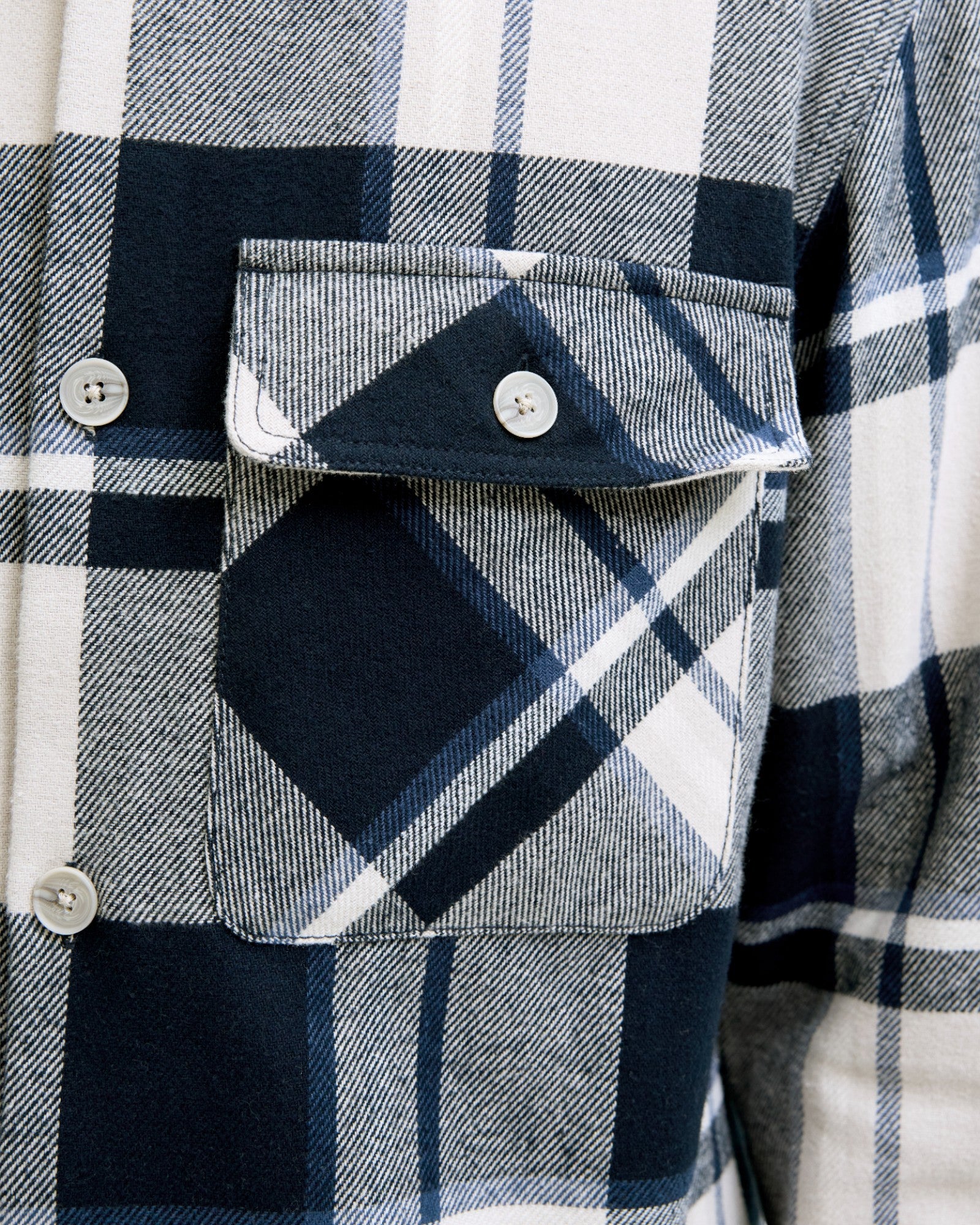 Rayle Melange Check LS Overshirt - Dark Navy