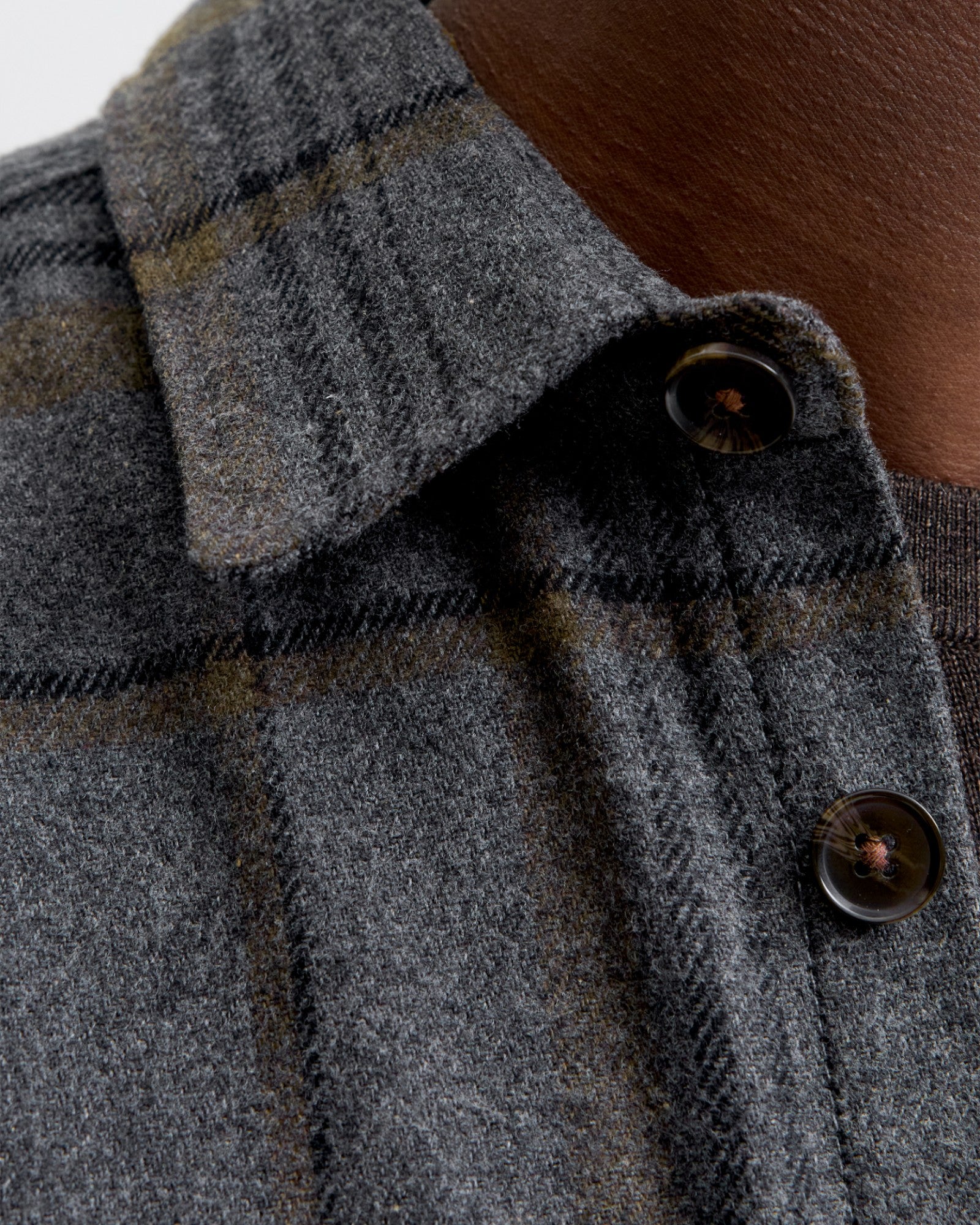 Rayle Melange Check LS Overshirt - Dark Grey