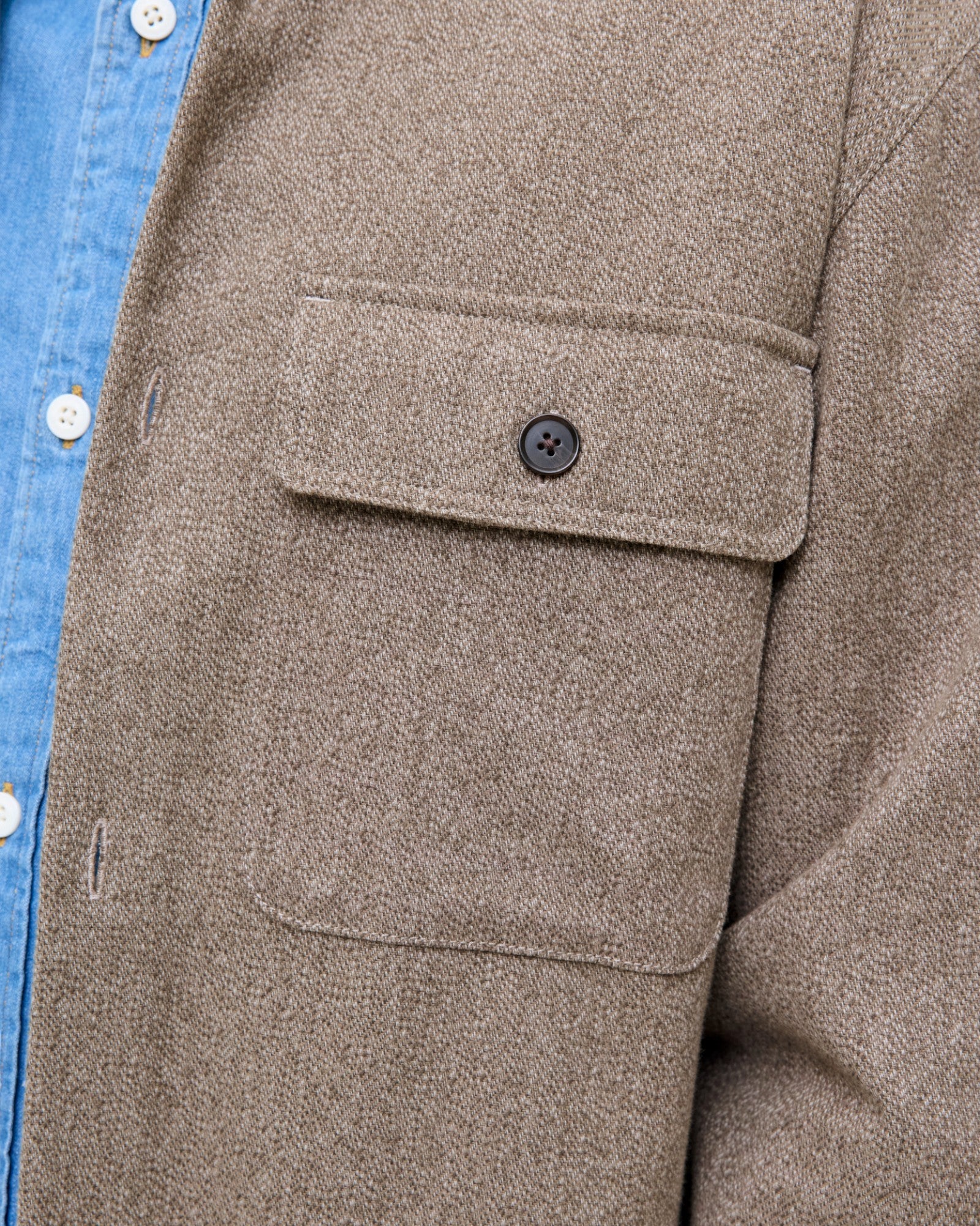 Rayle Melange Check LS Overshirt - Brindle