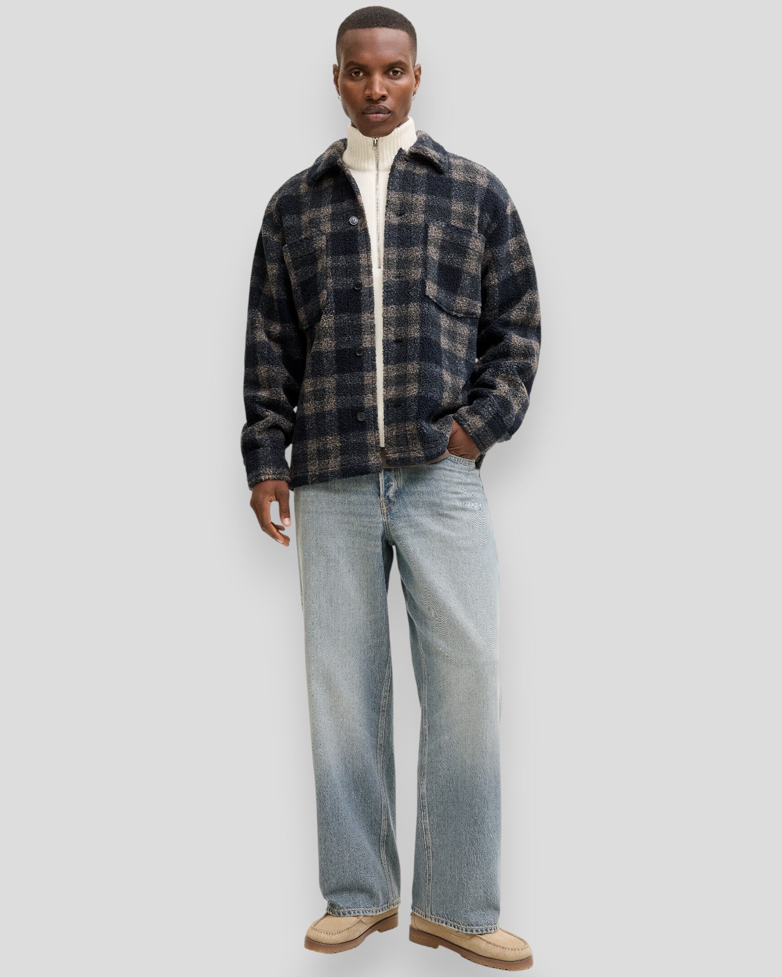 Bleecker Teddy Overshirt LS - Sky Captain Checks