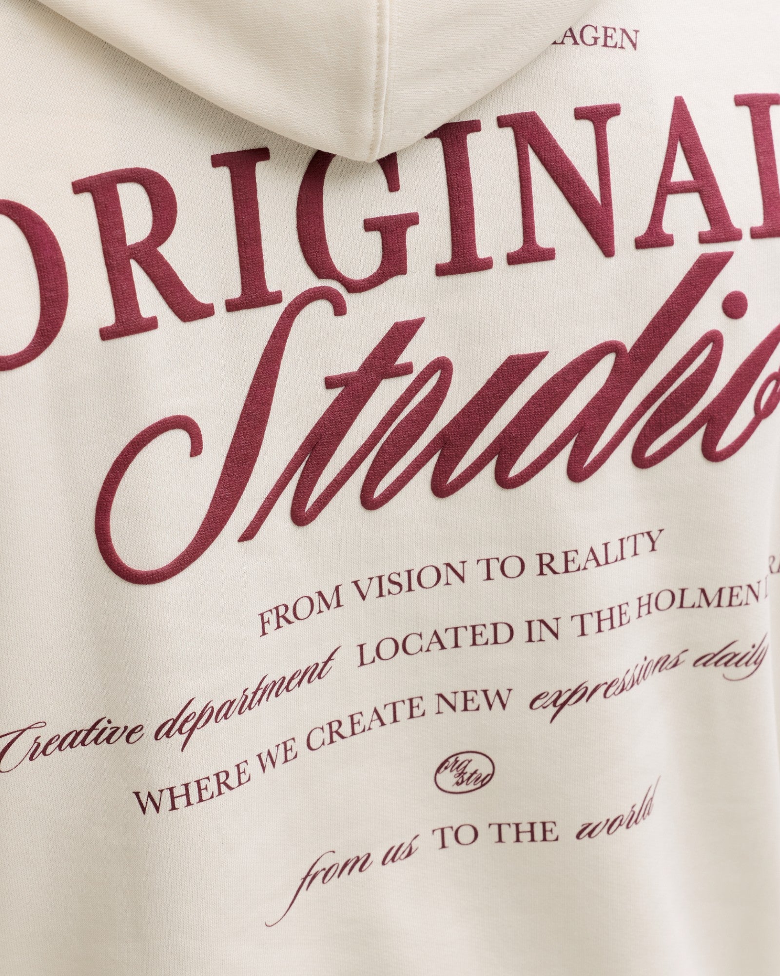 Norrebro Typo Back Sweat Hoodie - Antique White