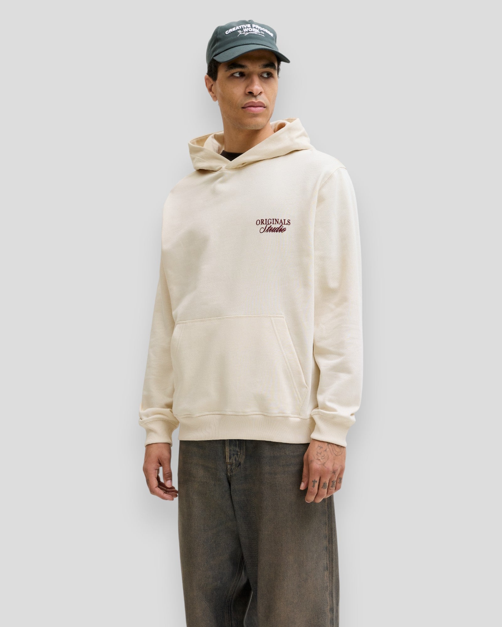 Norrebro Typo Back Sweat Hoodie - Antique White
