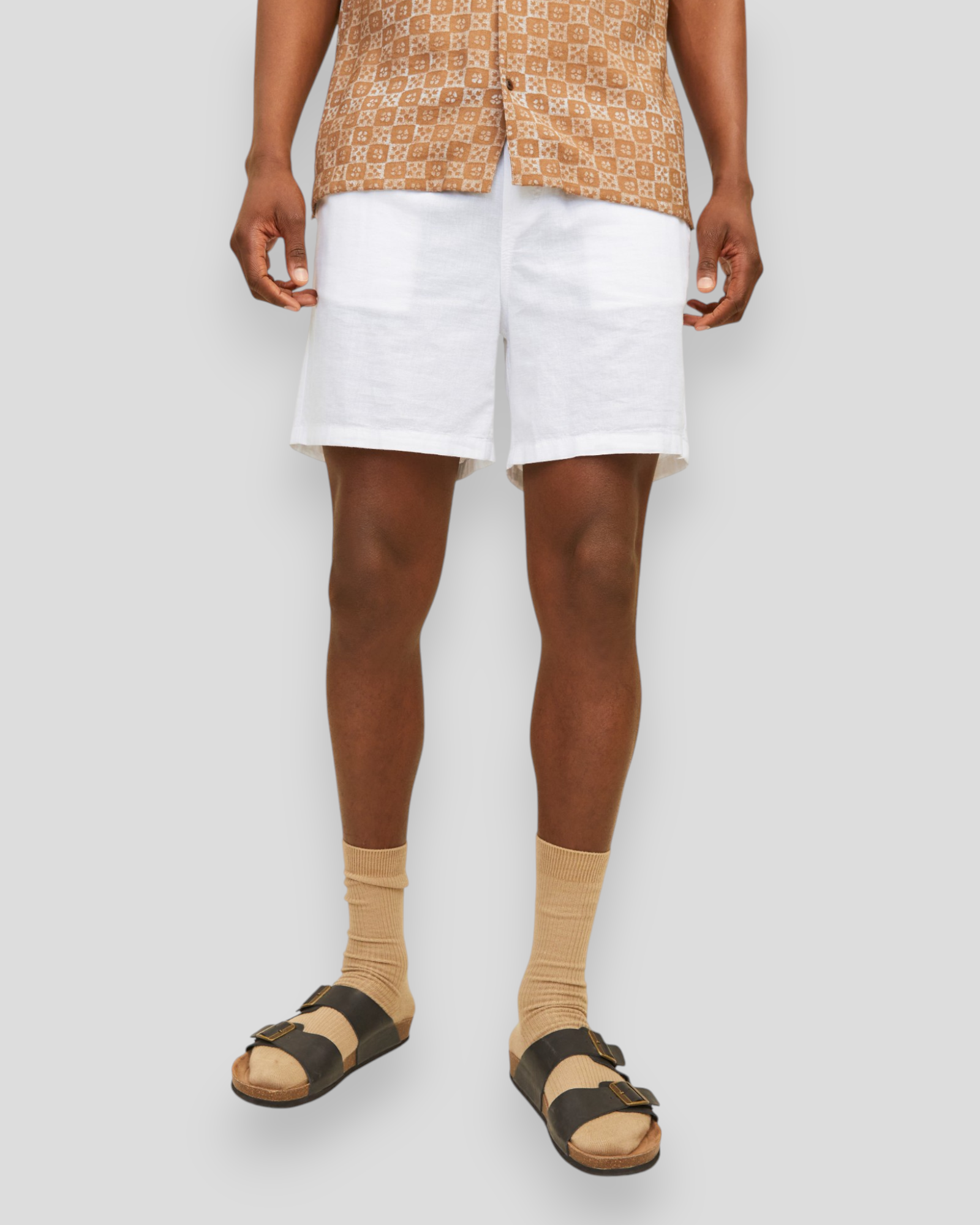 Jaiden Summer Jogger Linen Shorts - White