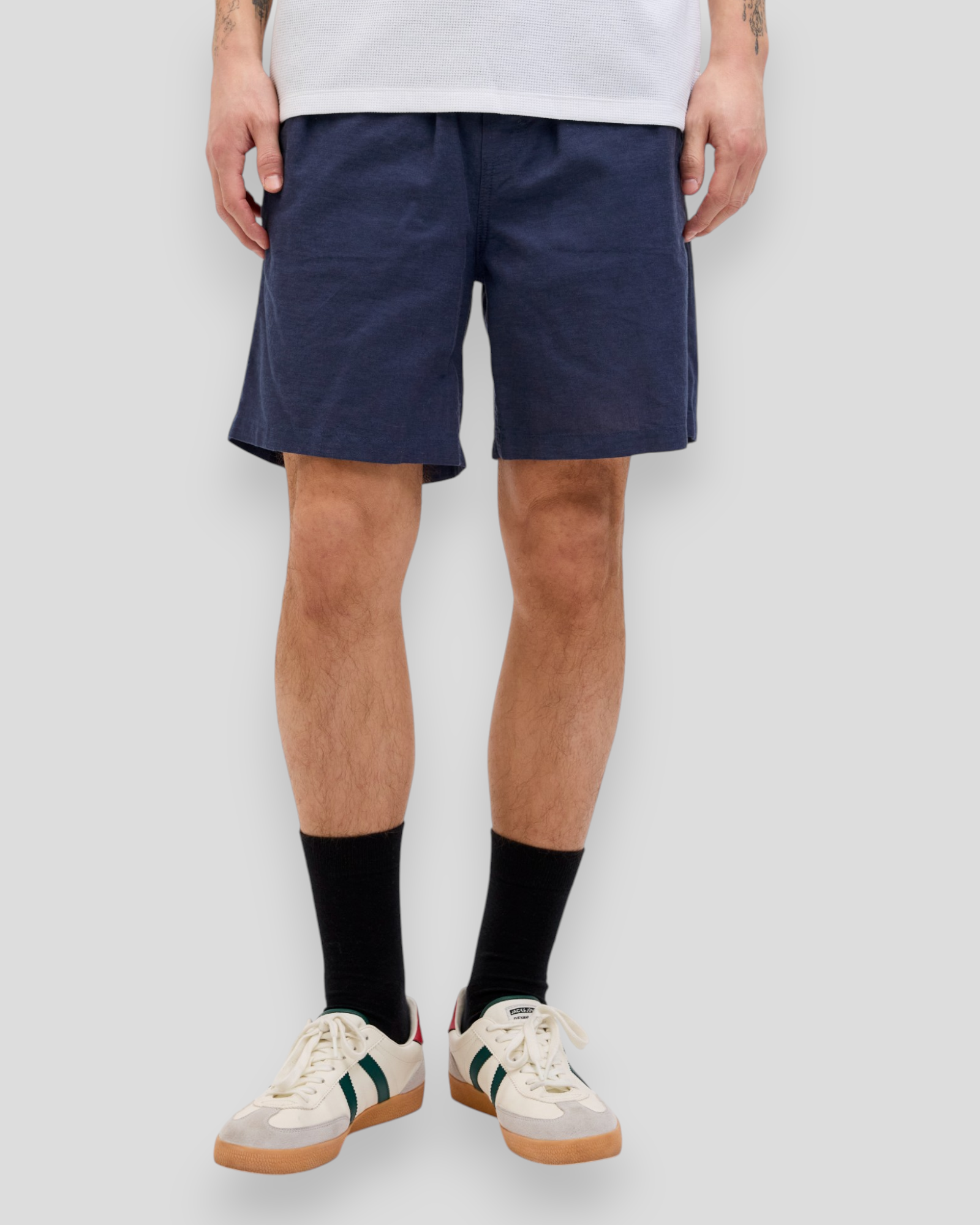 Jaiden Summer Jogger Linen Shorts - Night Sky