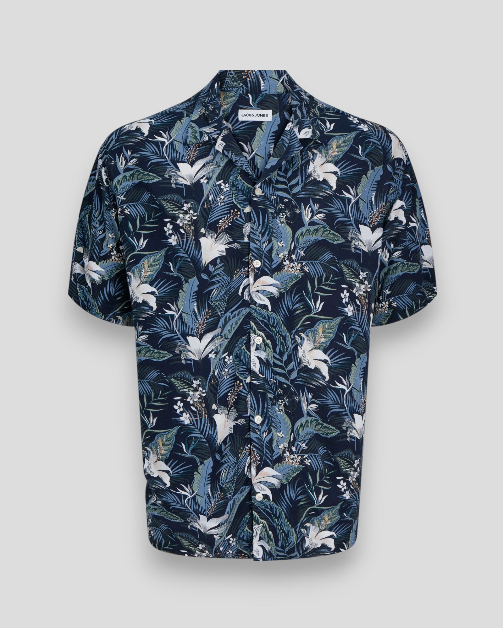 Jeff Tropical AOP Resort Shirt SS - Sky Captain