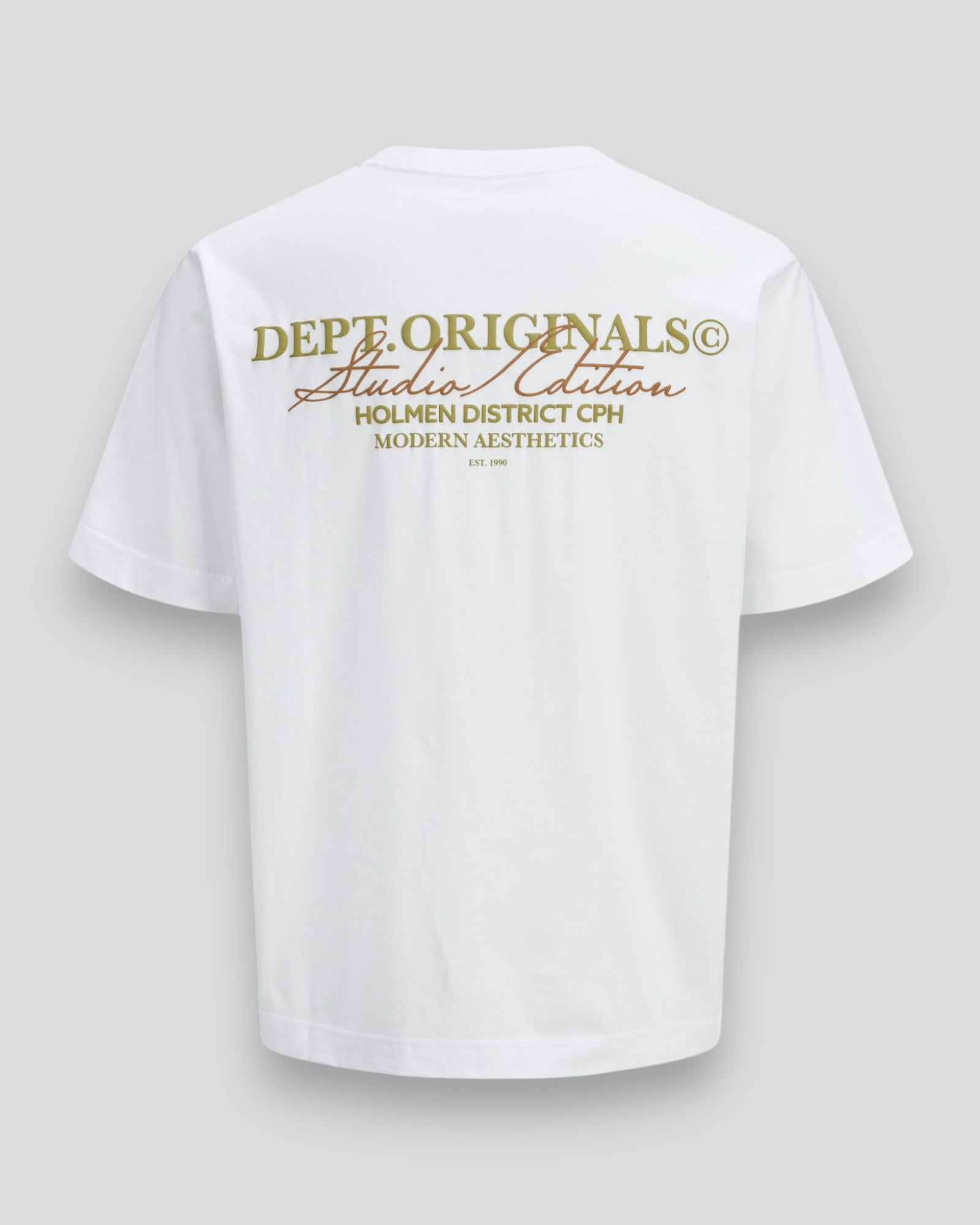 Jack & Jones Slington Type Tee SS Crew Neck i hvid, klassisk herre T-shirt med rund hals og regular fit, perfekt til hverdagsbrug.