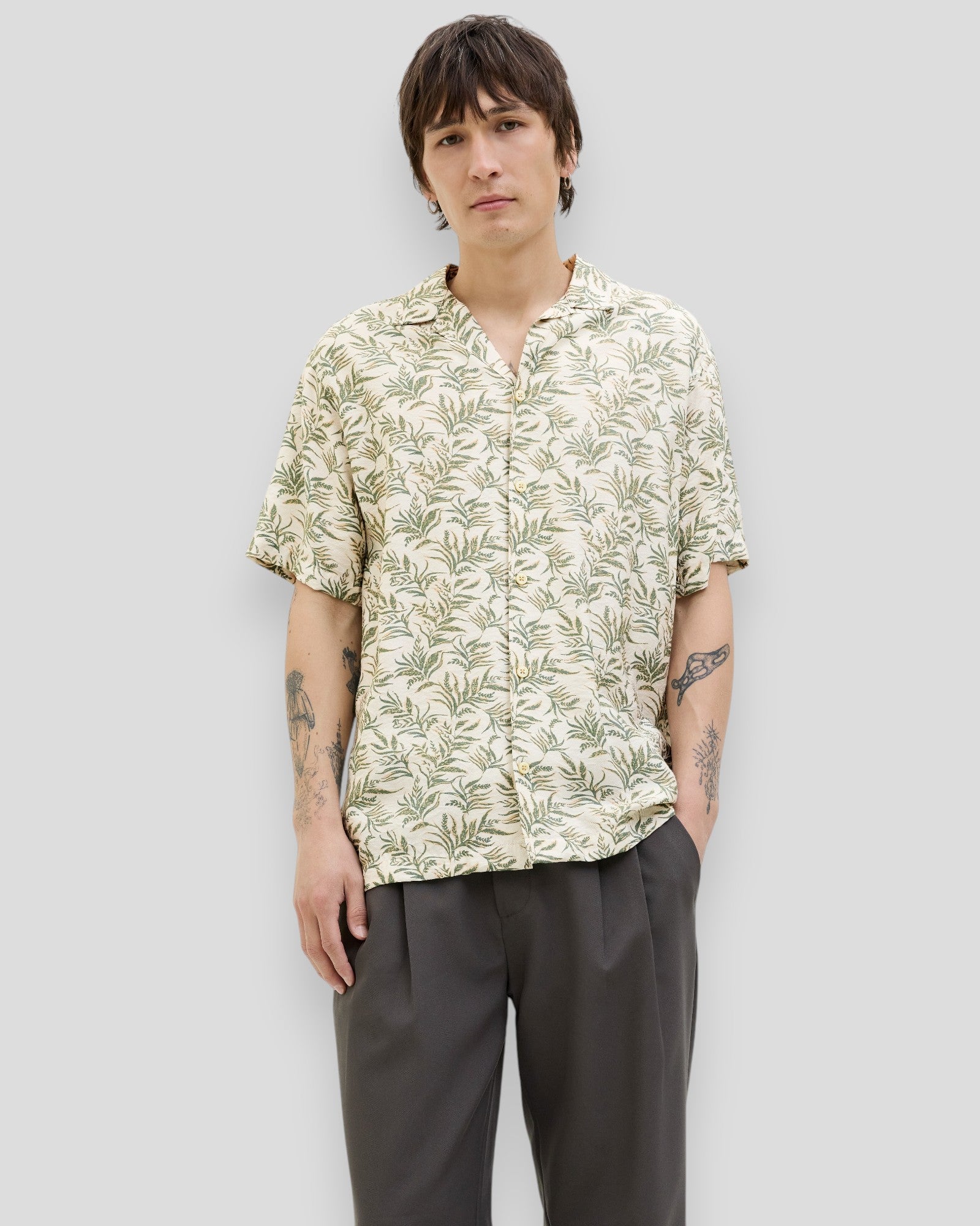 Lincoln Print Resort SS Shirt - Four Leaf Clover