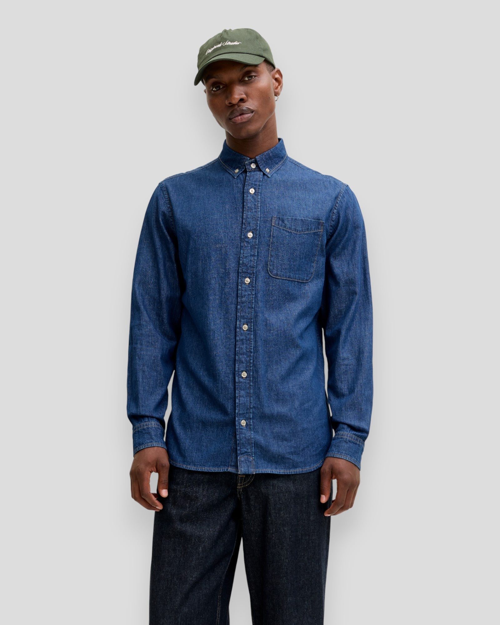 Brook Oxford Shirt 990 - Blue Denim/Mid Blue