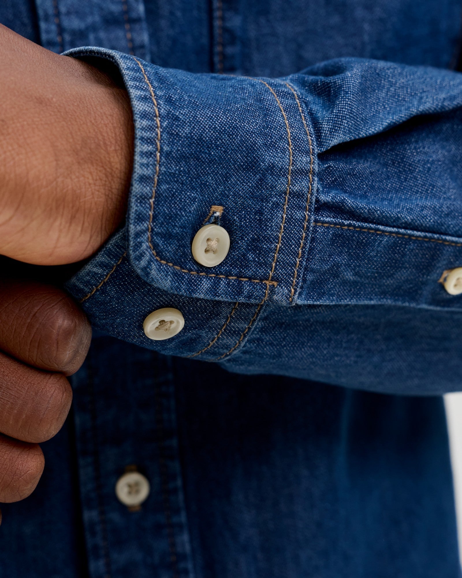 Brook Oxford Shirt 990 - Blue Denim/Mid Blue
