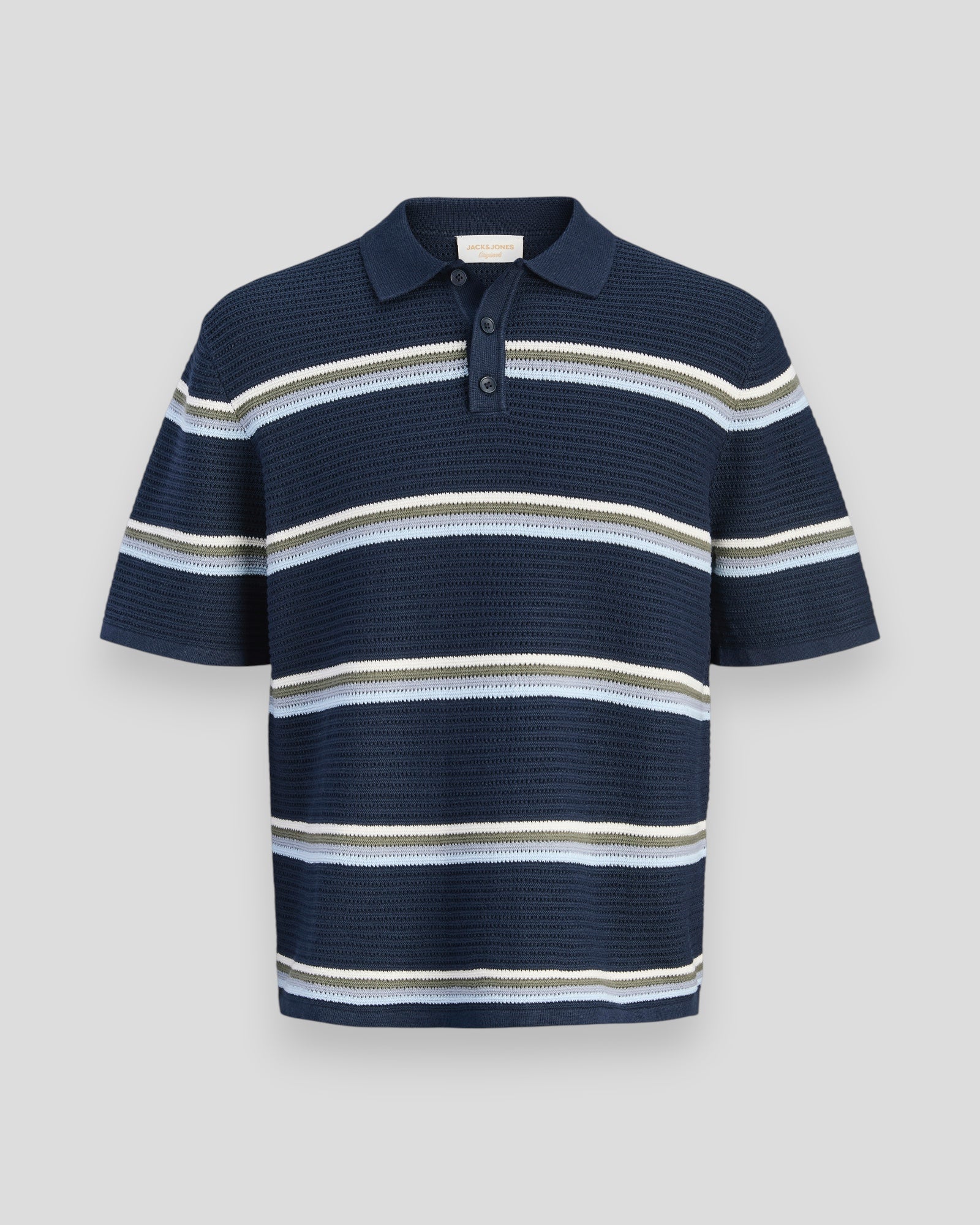 Maine Knit Stripe Polo - Sky Captain