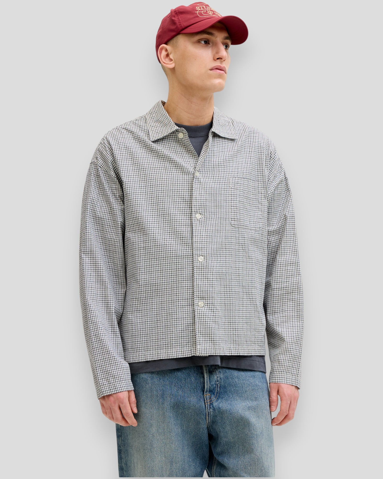 Austin Clean Check Shirt LS - Odyssey Gray Checks