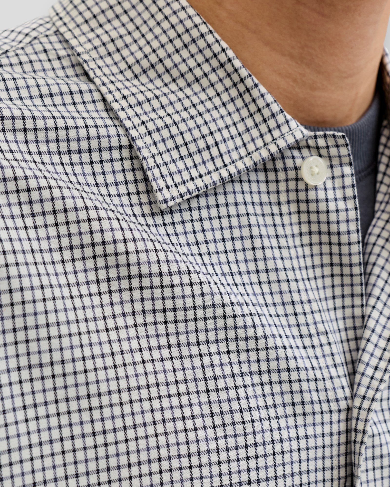 Austin Clean Check Shirt LS - Odyssey Gray Checks