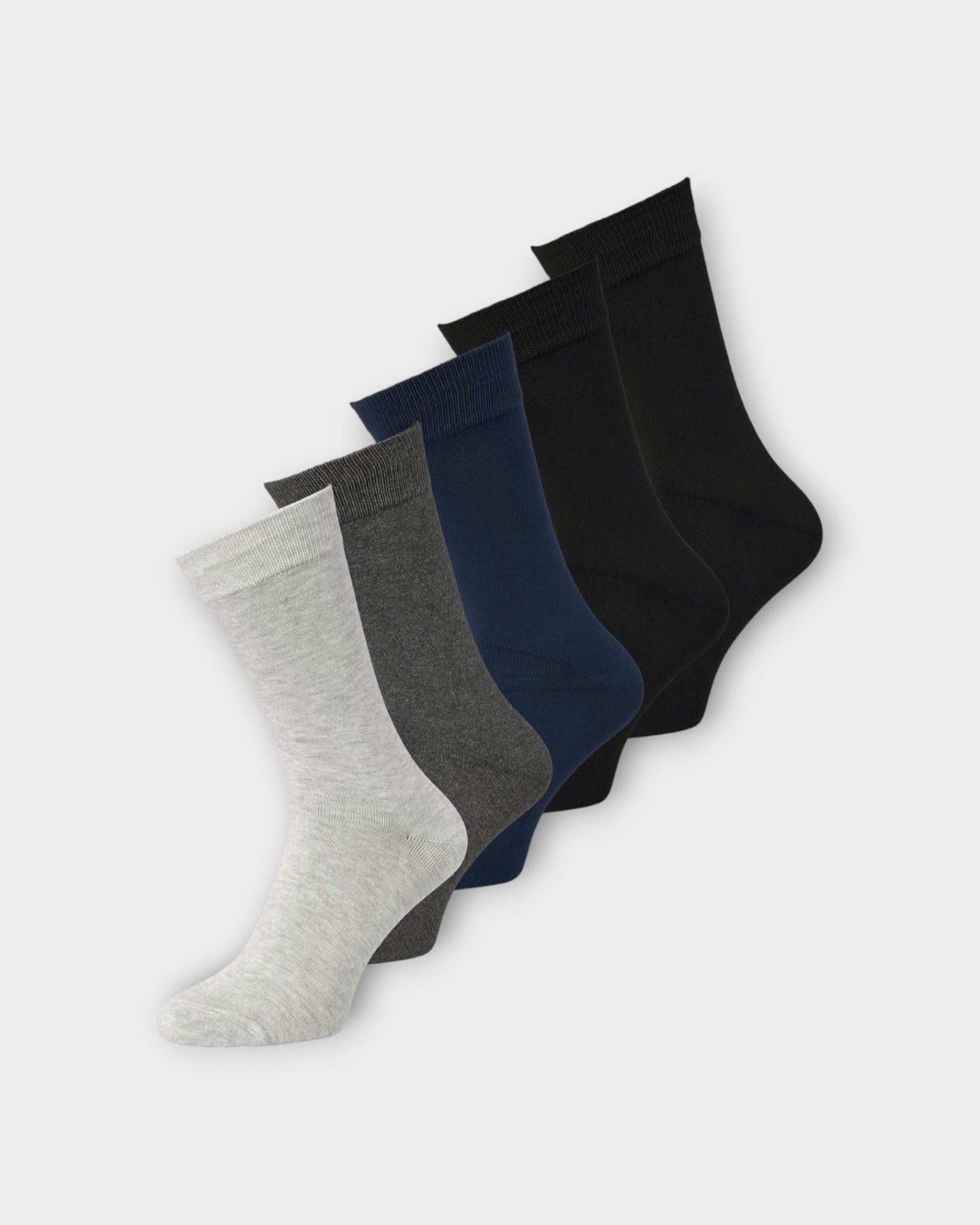 Basic Bamboo Socks 5 Pack Multi. Lækre Jack & Jones Bambus Sokker i flere farver. Her set forfra.