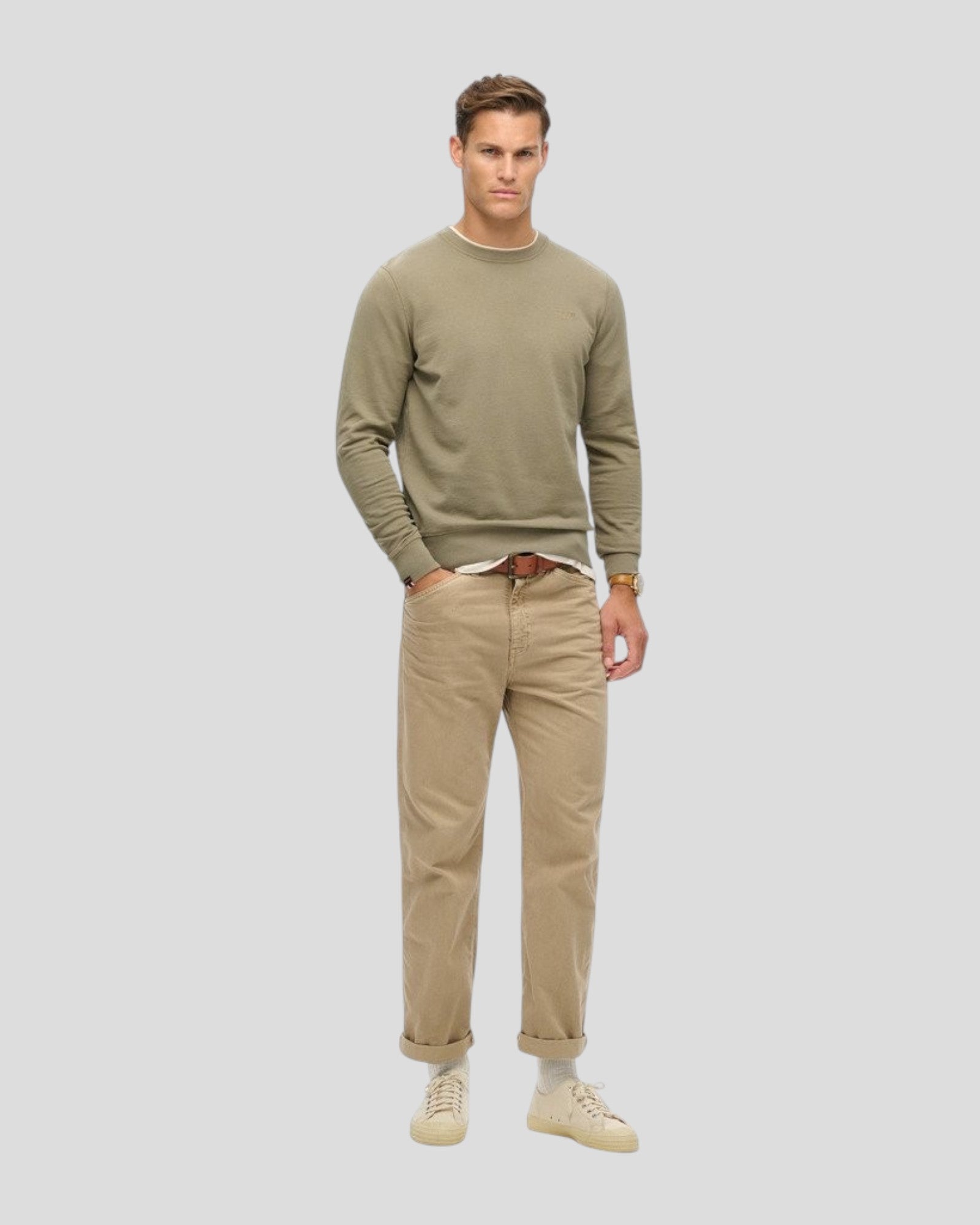 Classic Essential Sweatshirt - Light Khaki Green