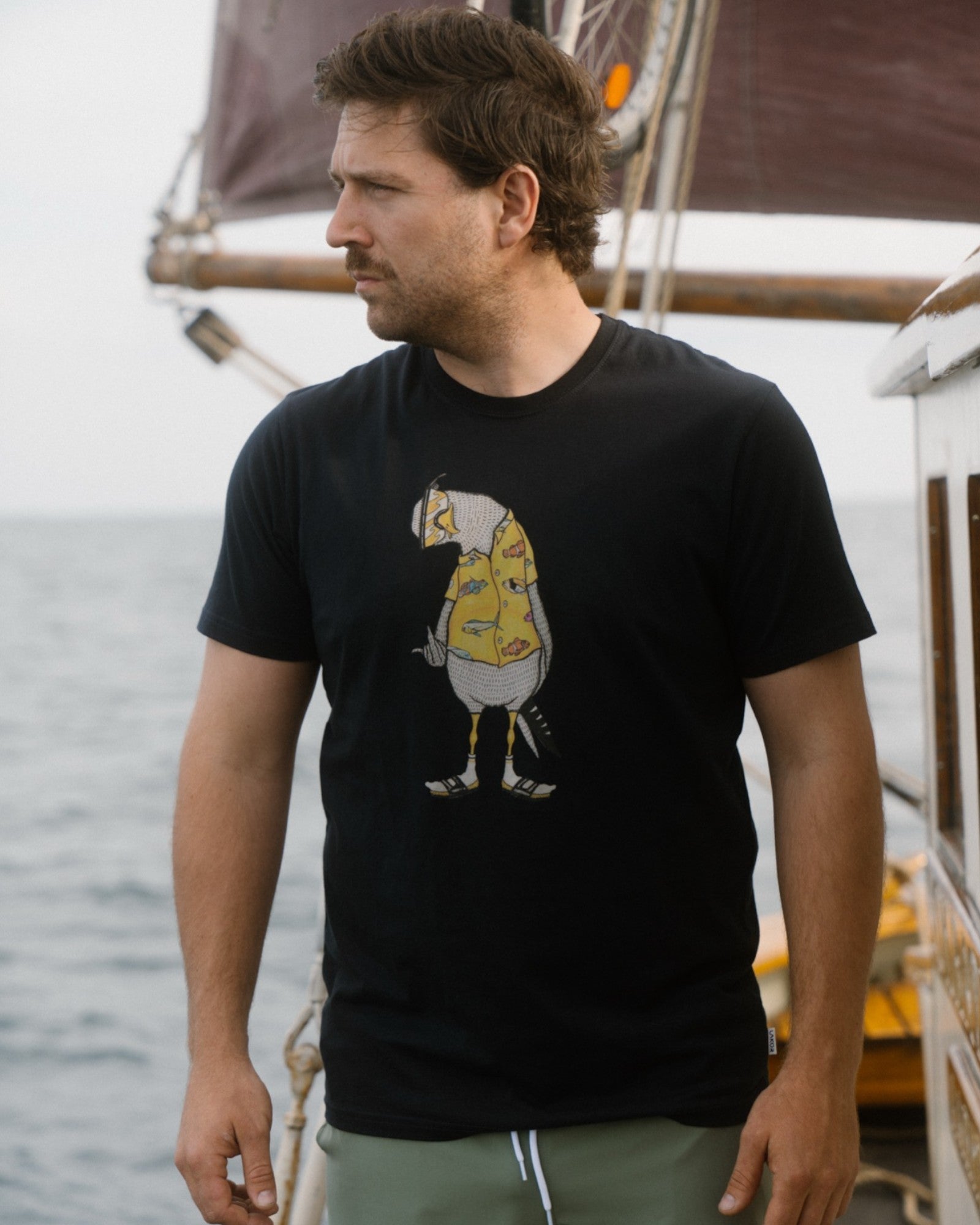 Flipping The Bird Tee - Moonless Night