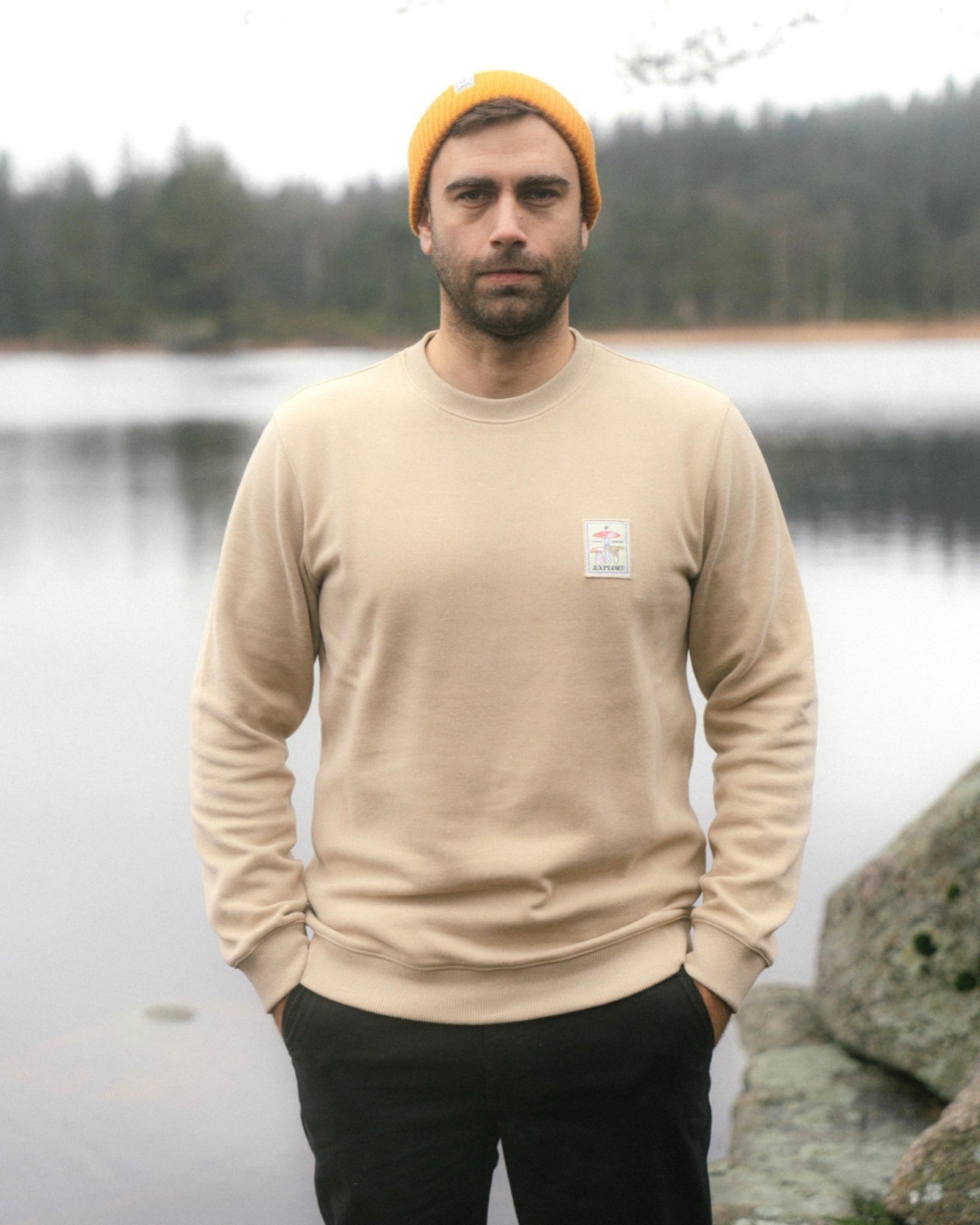 Mushroom Trio Crewneck - White Pepper
