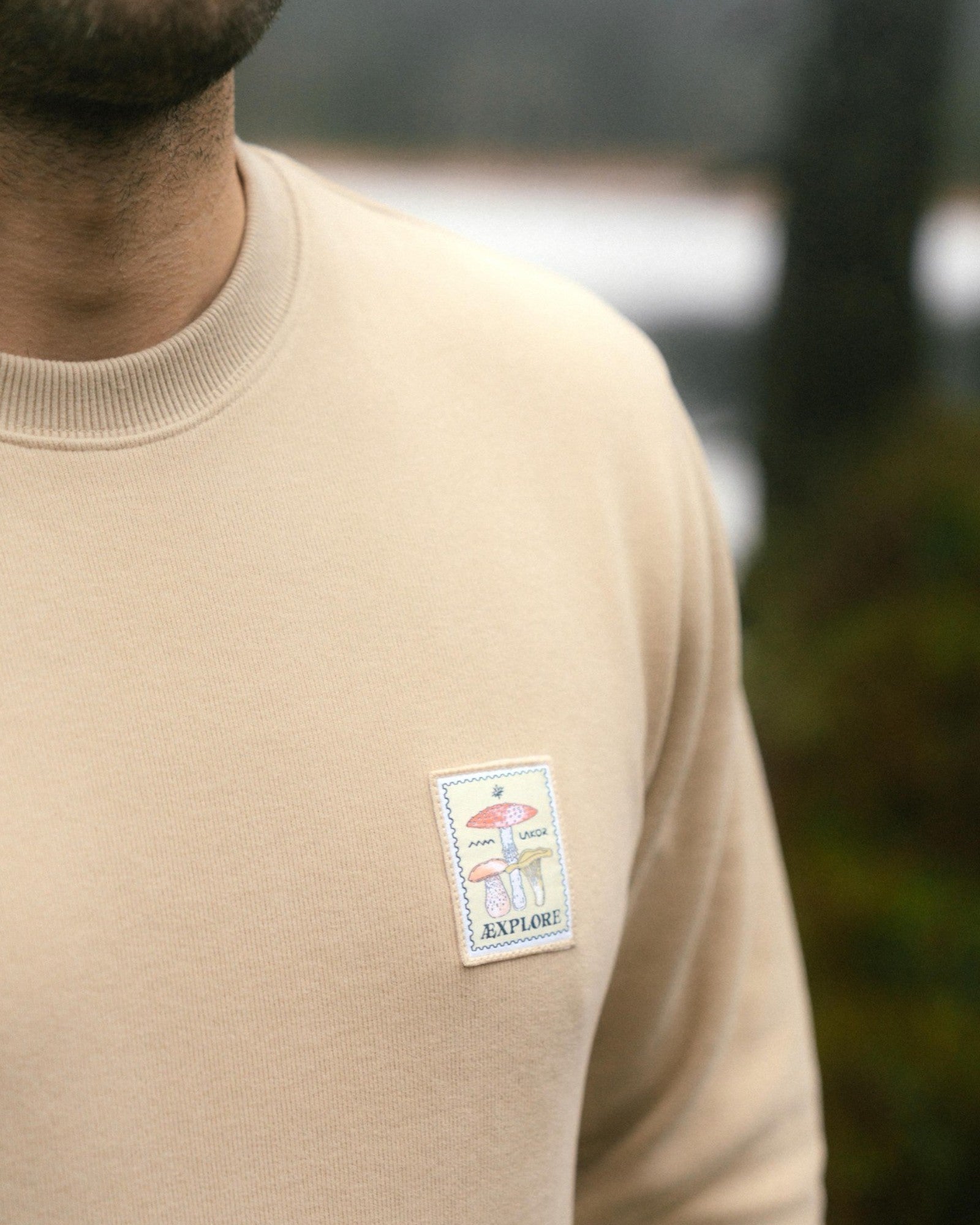 Mushroom Trio Crewneck - White Pepper
