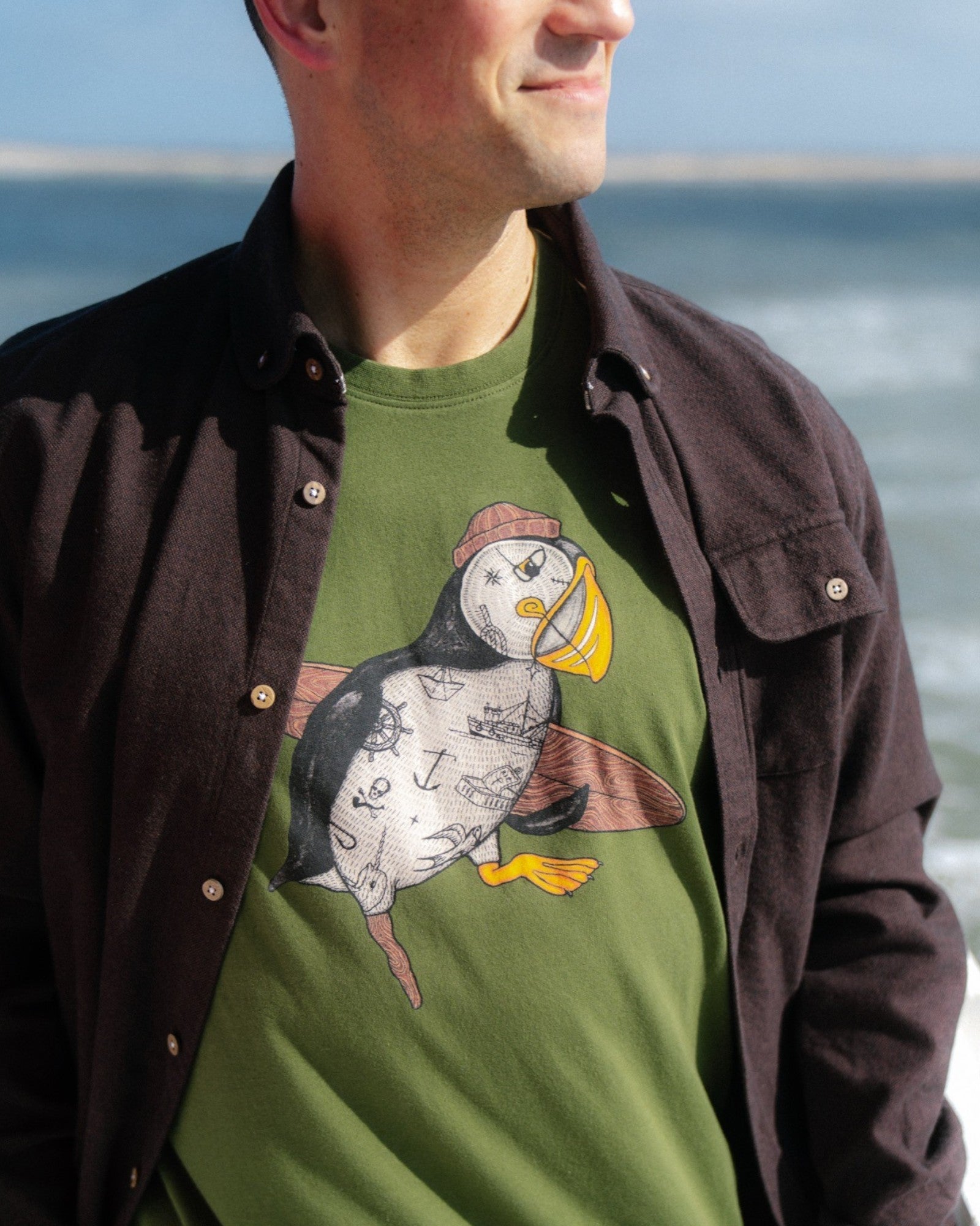 Sea Parrot Surf T-shirt - Riffle Green