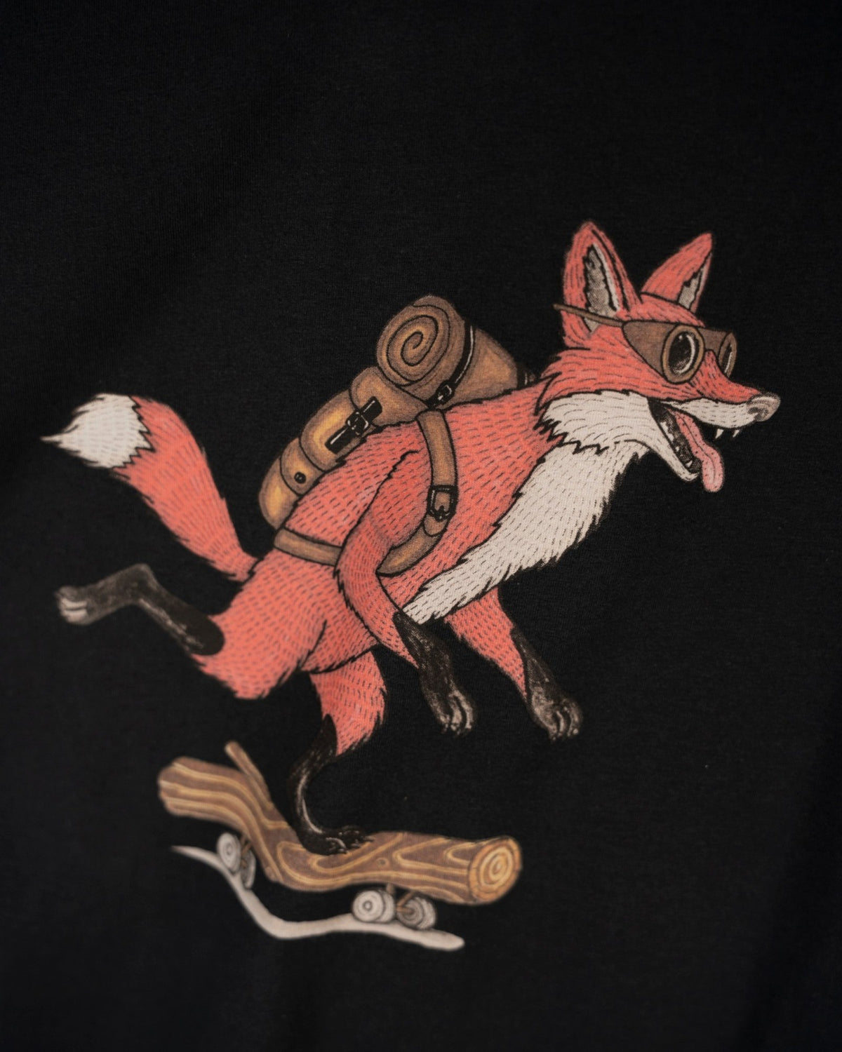 Pushing the Log T-Shirt - Moonless Night