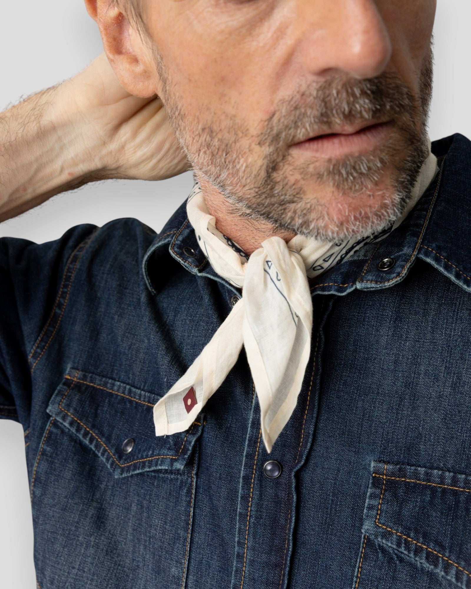 Martin Paisley Neckerchief - Ecru