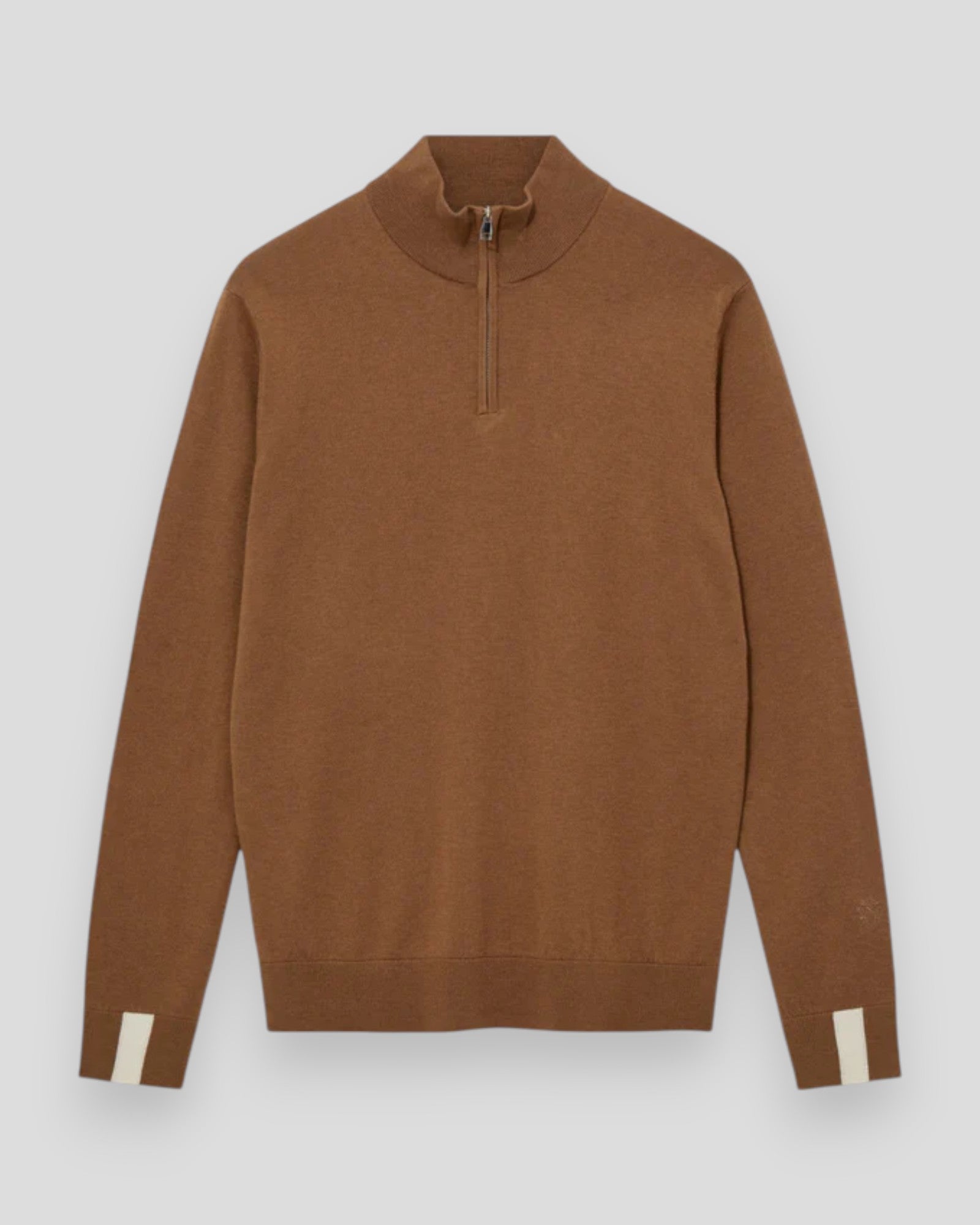Adam Soft Zip Turtle Neck Knit - Toasted Coconut