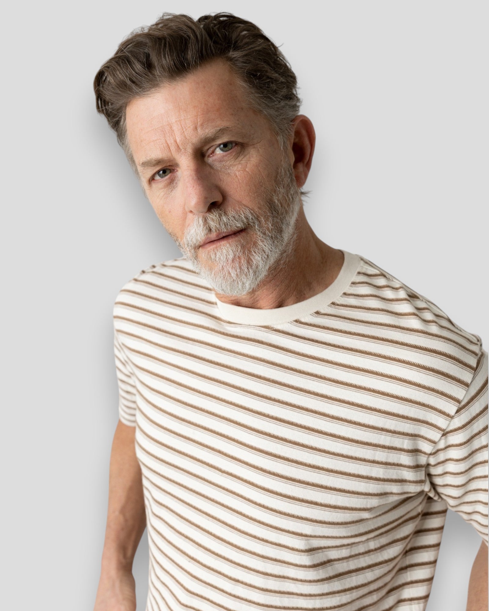 Dani Stripe O-SS Tee - Toasted Coconut