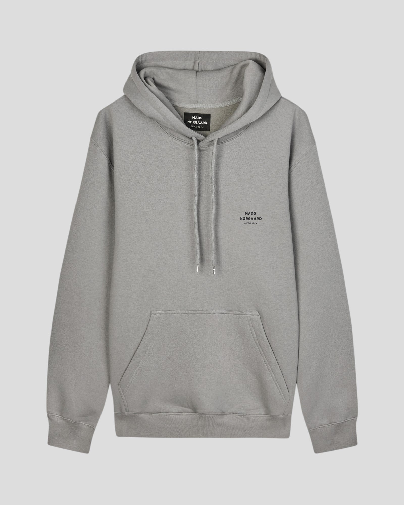 Hoodie Logo Sweat Grey - Grå Mads Nørgaard Sweatshirt til Mænd. Her set forfra.