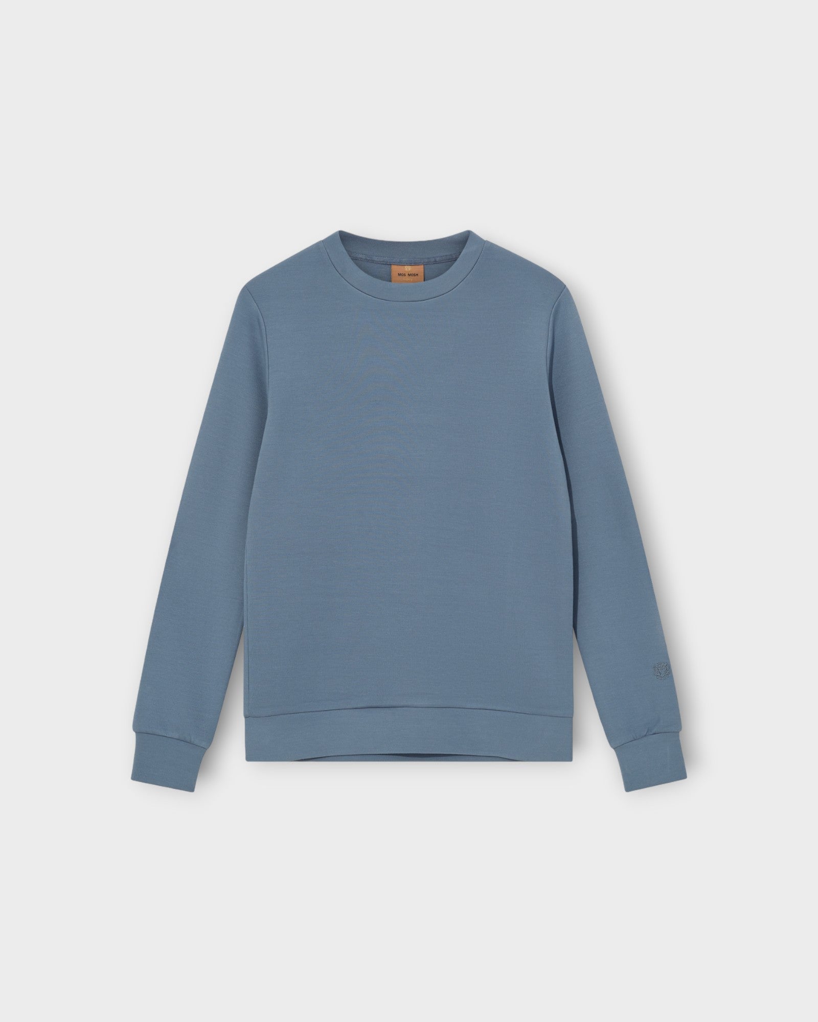 Abel Crew Neck Sweat Ocean Blue - Lyseblå Mos Mosh Gallery Sweatshirt til Mænd. Her set forfra.