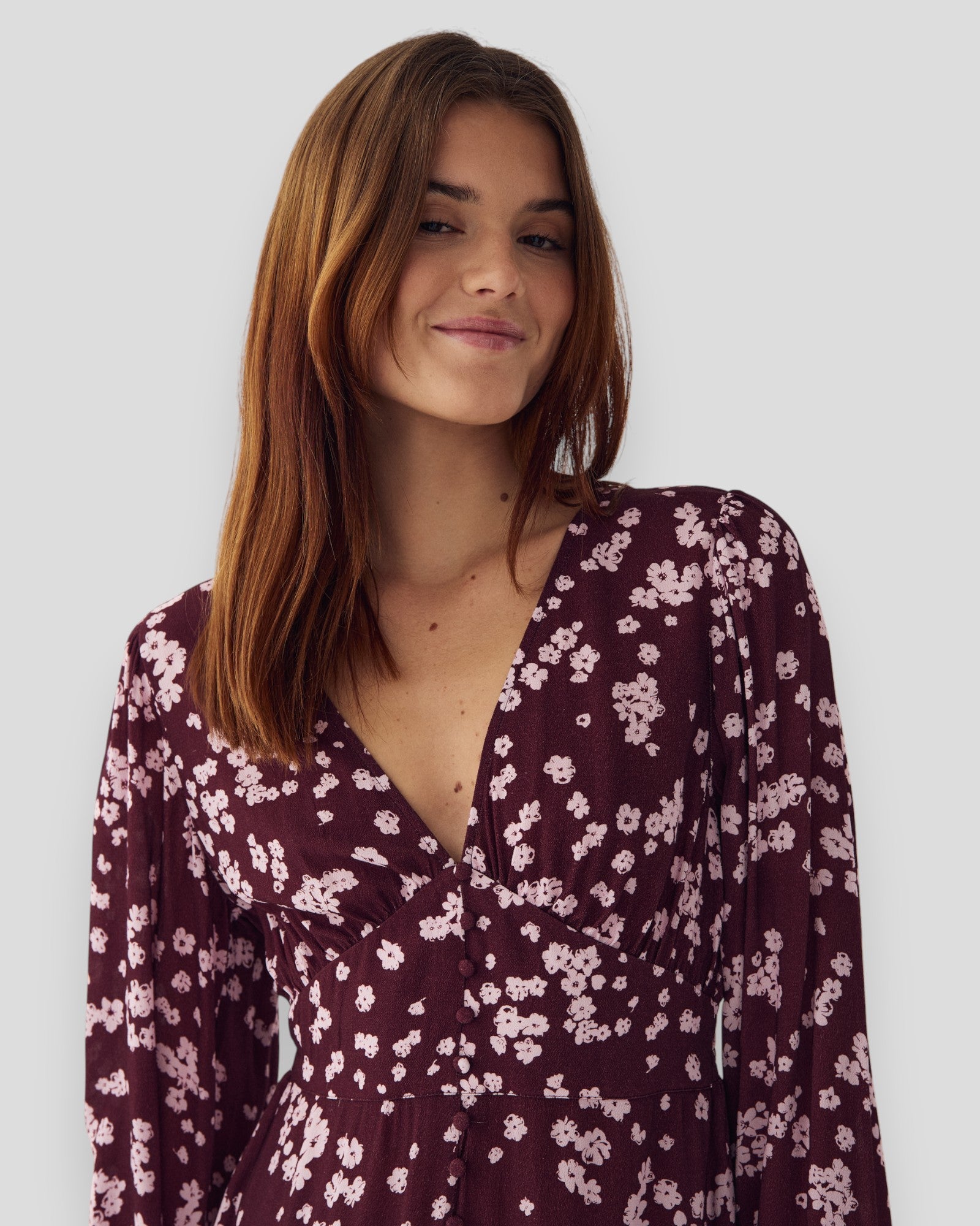 N-Lilith Maxi Dress - Deja Burgundy Print
