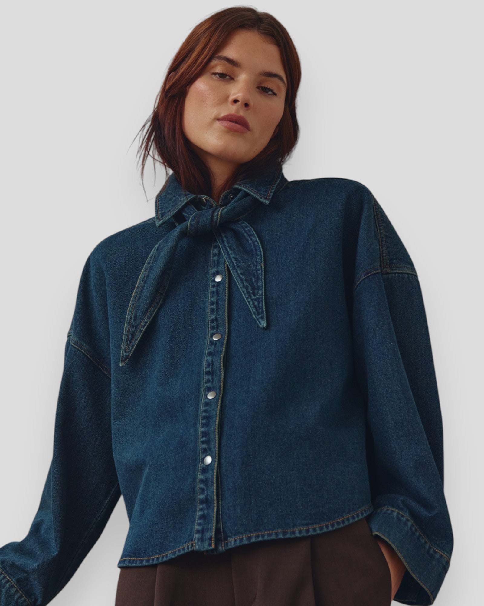 Noella N-Lirinnah women's shirt in vintage blue wash, casual fit with button front and long sleeves, stylish and comfortable.