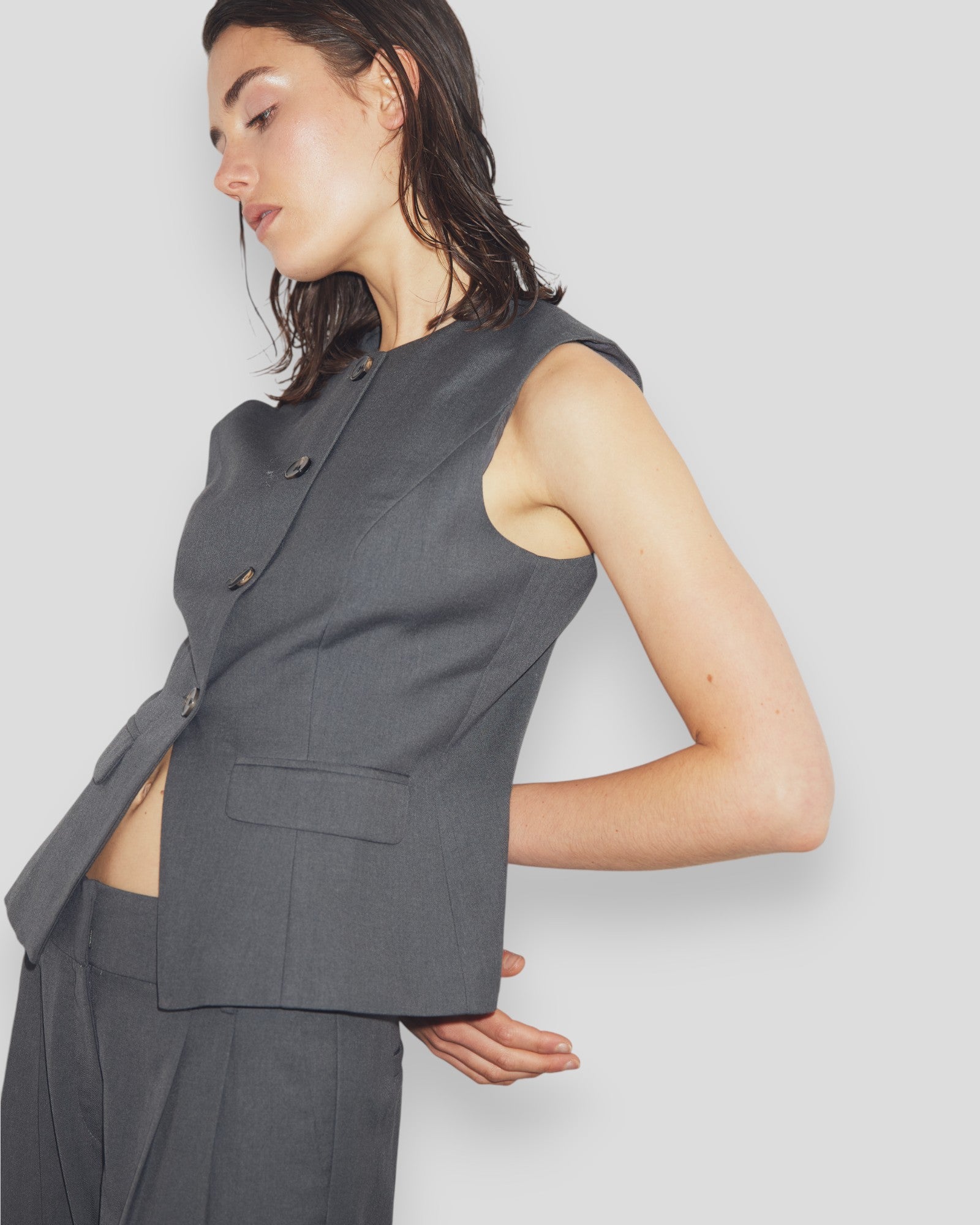 N-Marcella Pants - Charcoal Melange