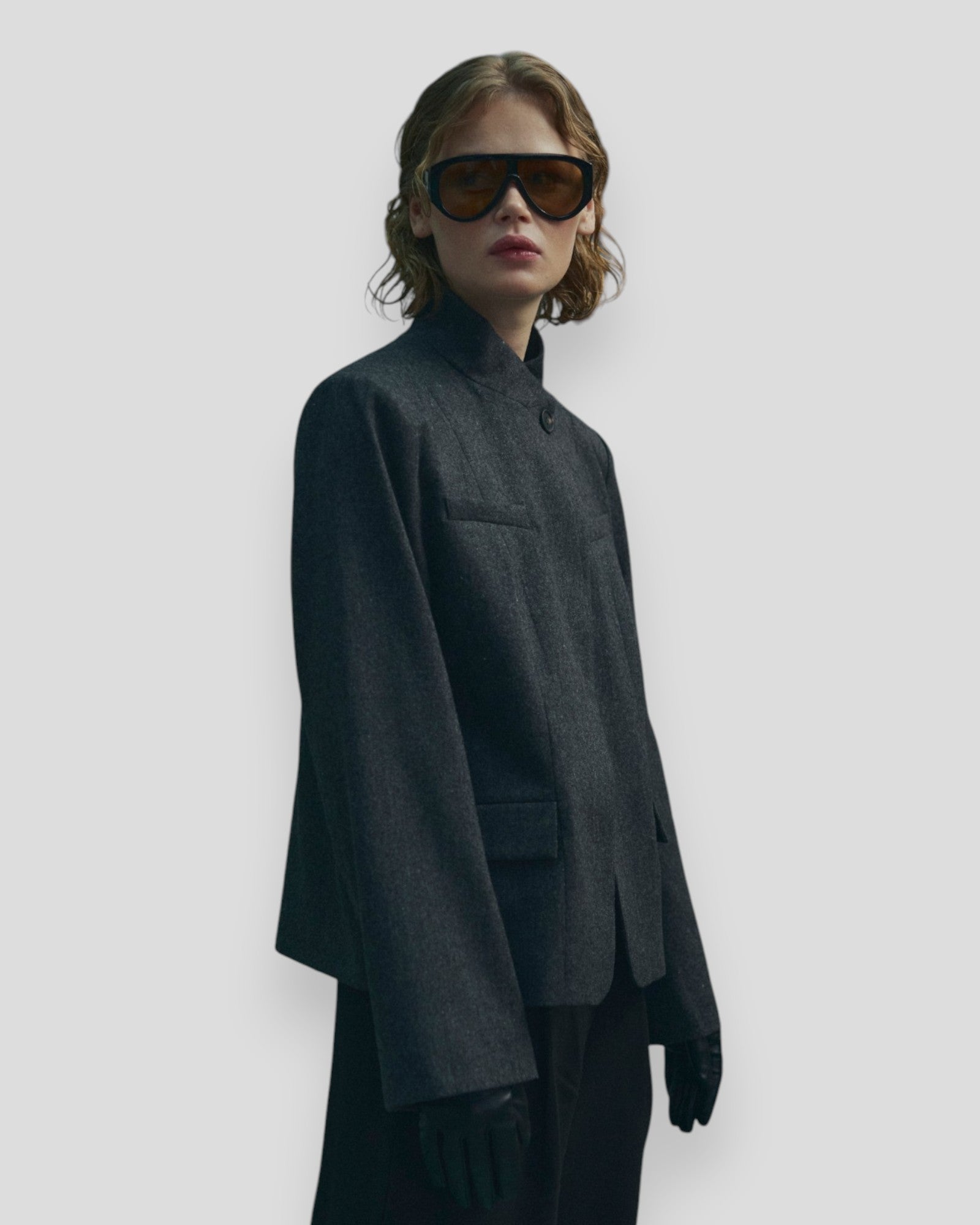 N-Monique Blazer - Dark Grey Melange