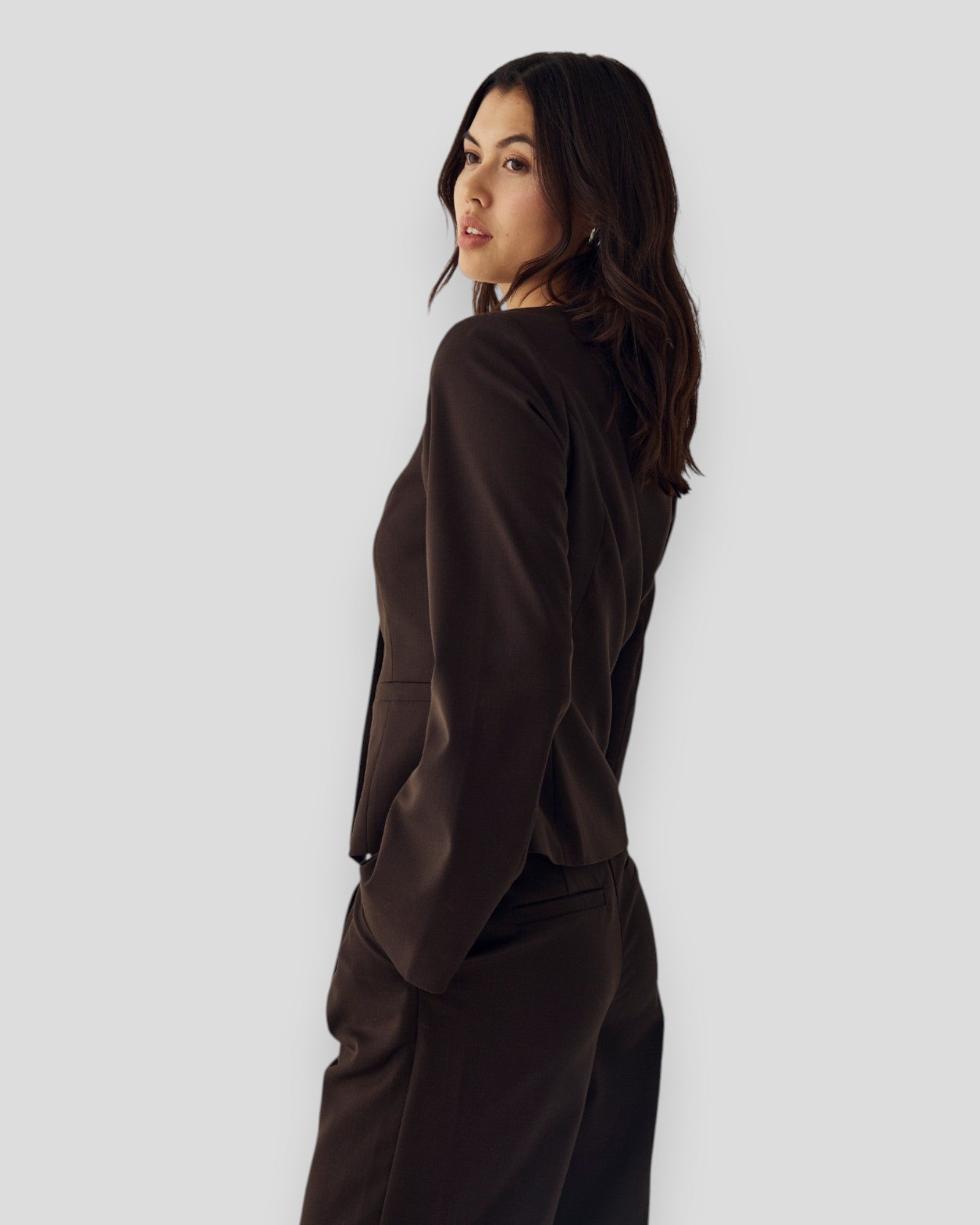 N-Kasaundra LS Blazer - Chocolate