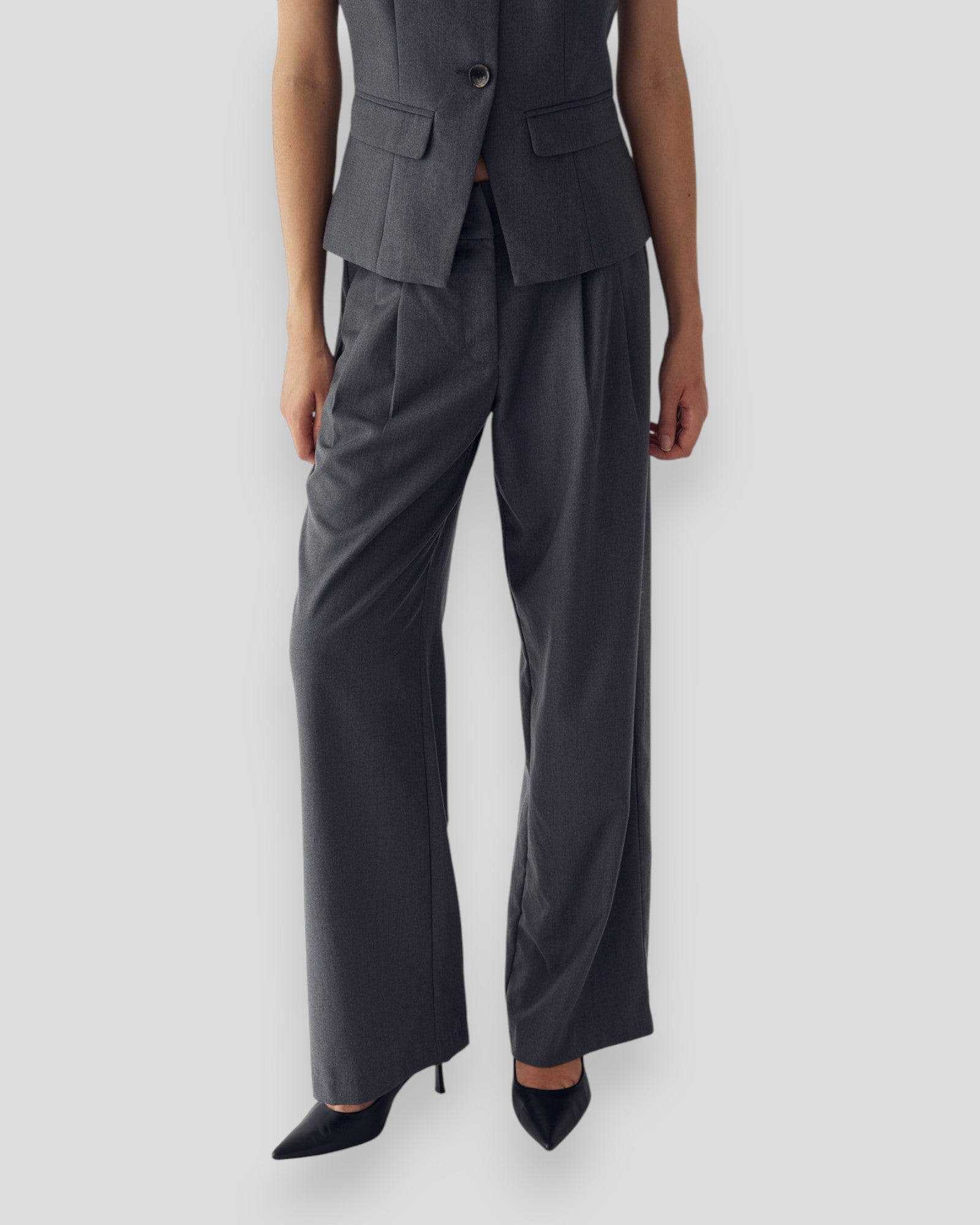 N-Marcella Pants - Charcoal Melange