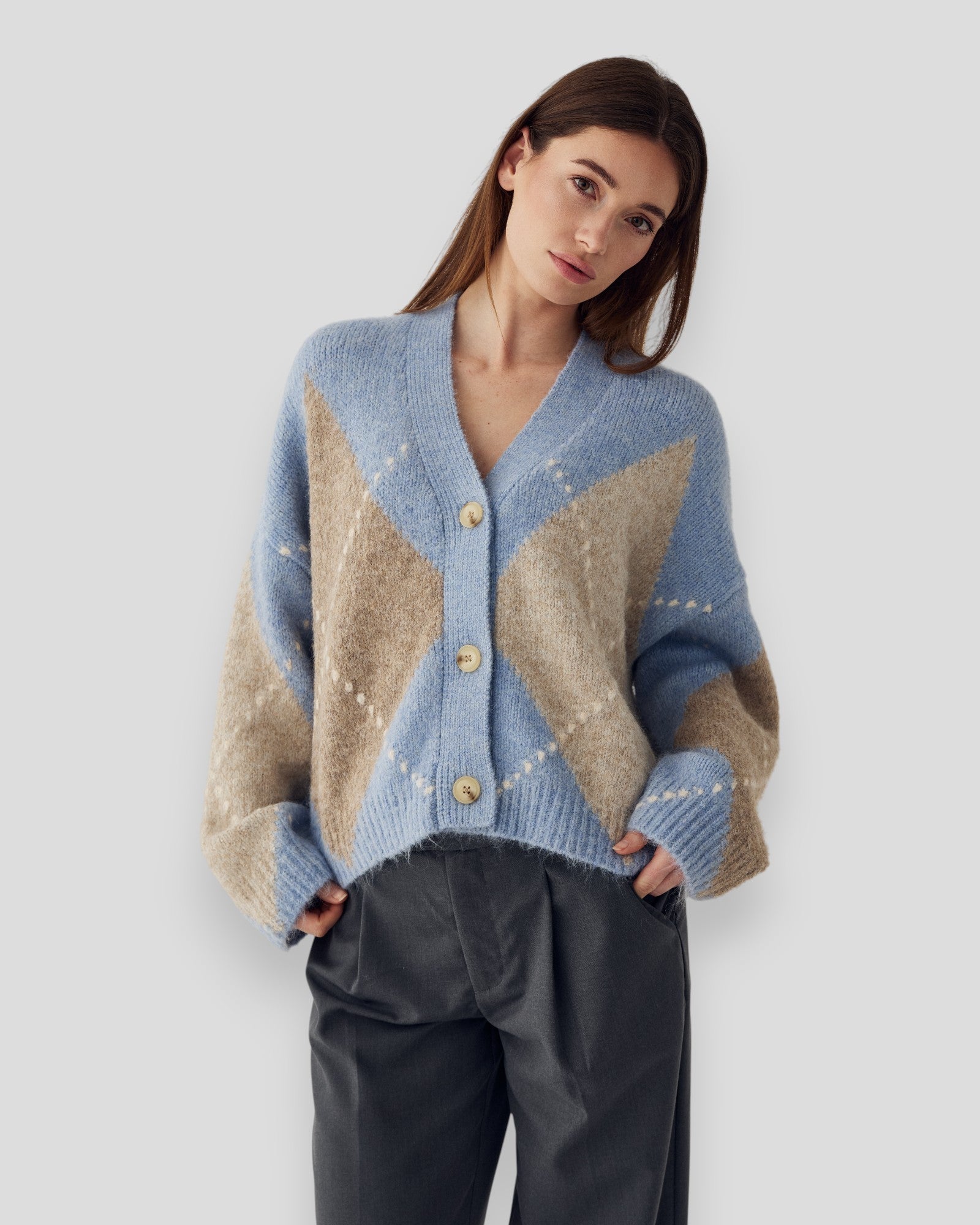 N-Laiana Knit Cardigan - Sky Blue Mix