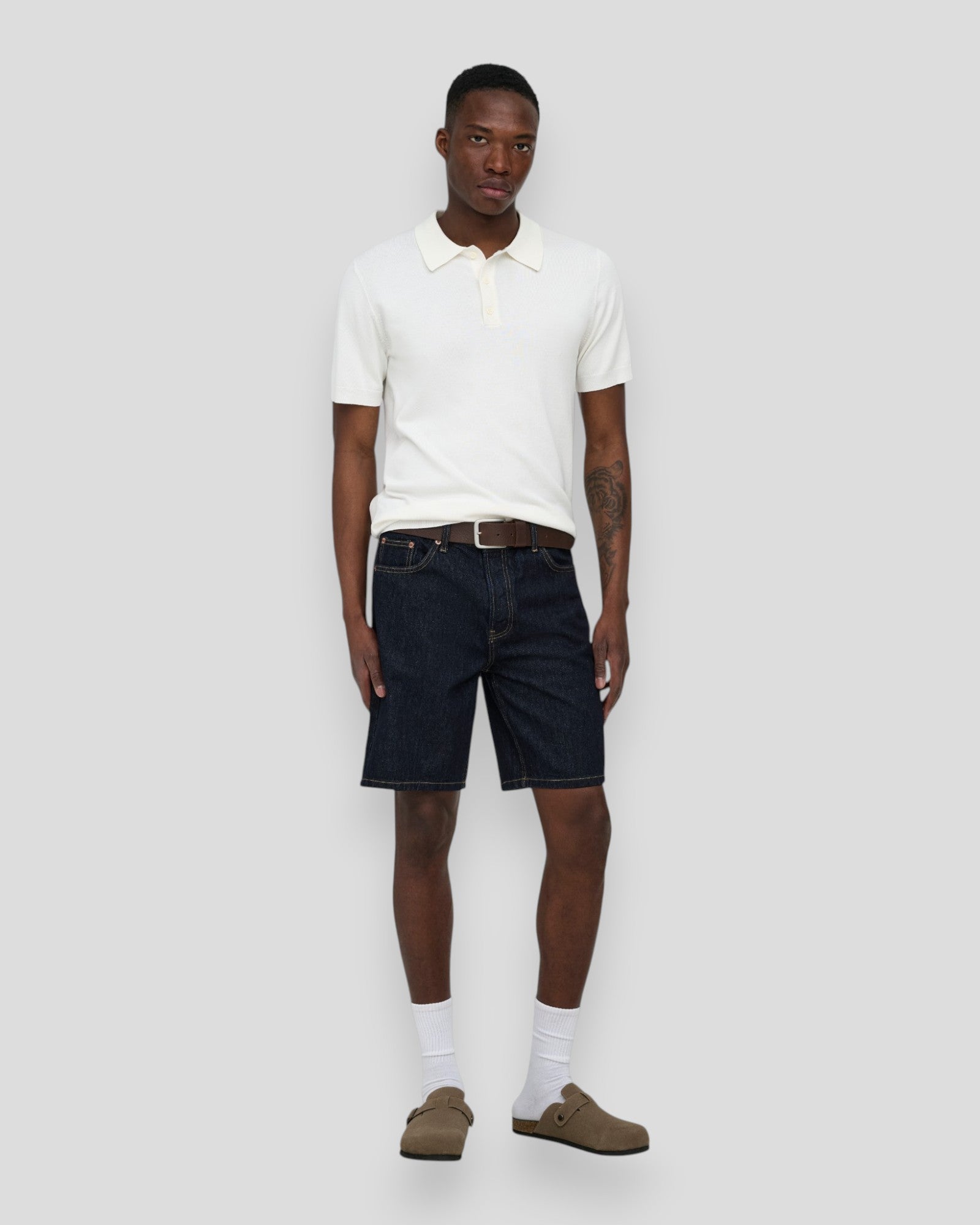 Edge Rinse 6496 AZG Denim Shorts - Dark Blue Denim Rinse