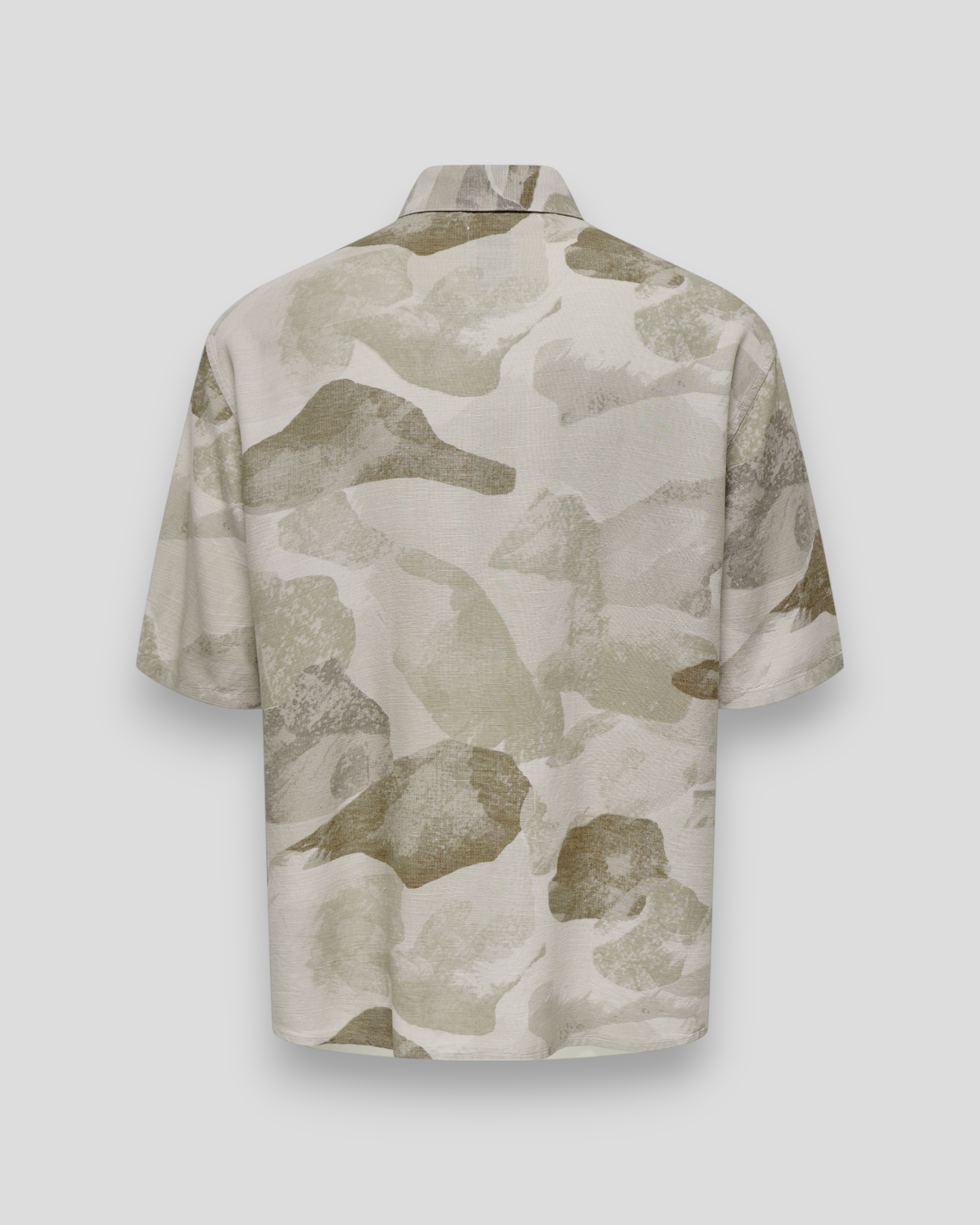Bud Life SS RLX AOP Linen Shirt - Chinchilla/Watercolo