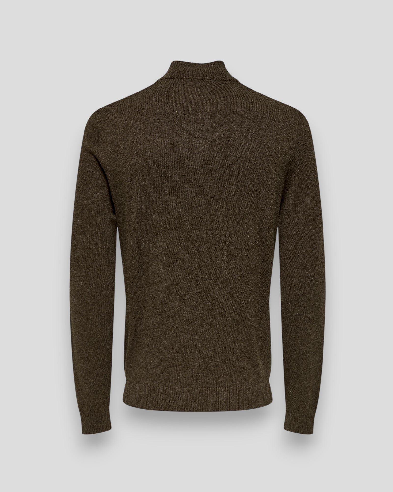 Loui Regular 12 Half Zip Knit - Coffee Bean