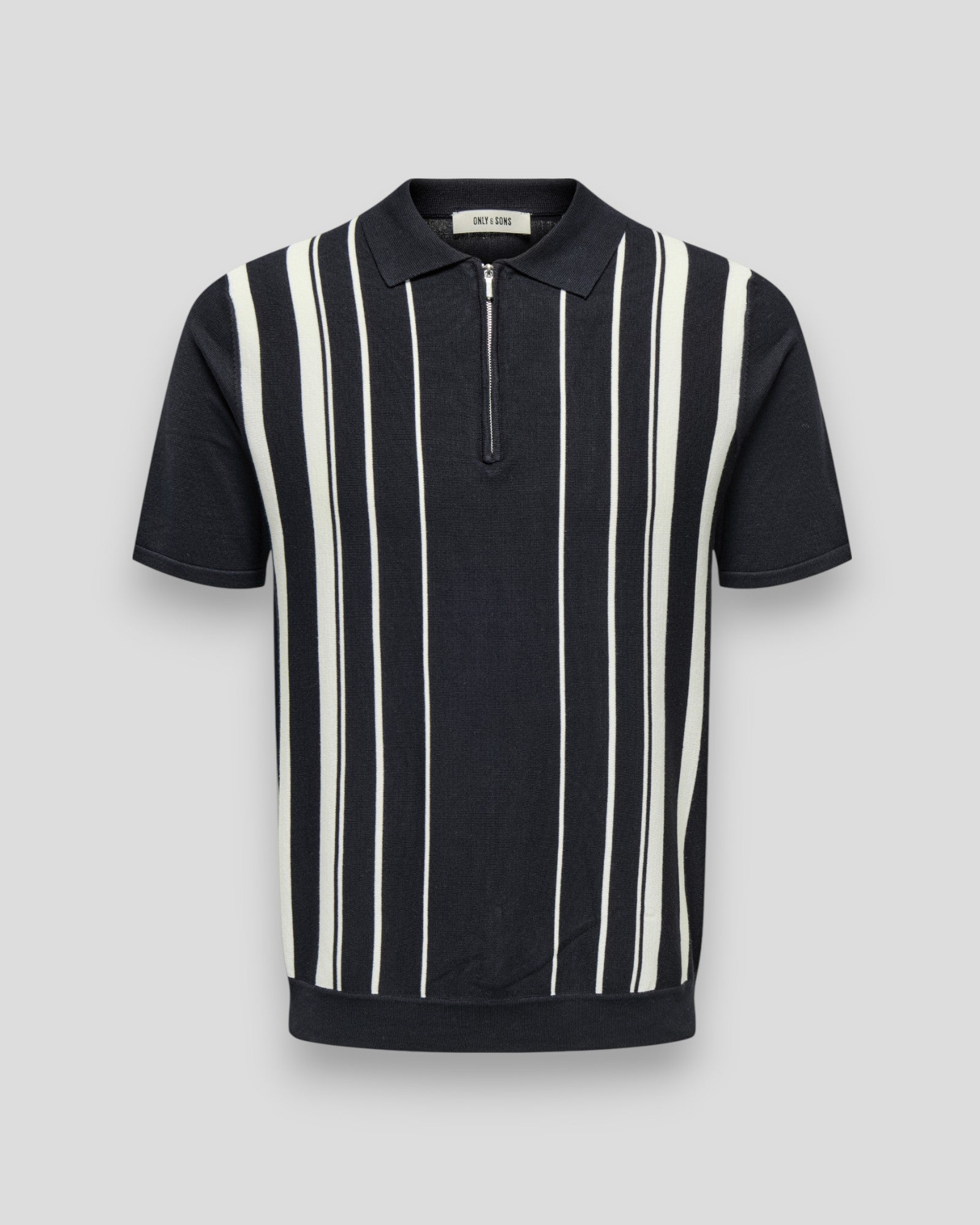 Wyler Max Life Regular Zip Polo Knit - Dark Navy/Cloud Dancer