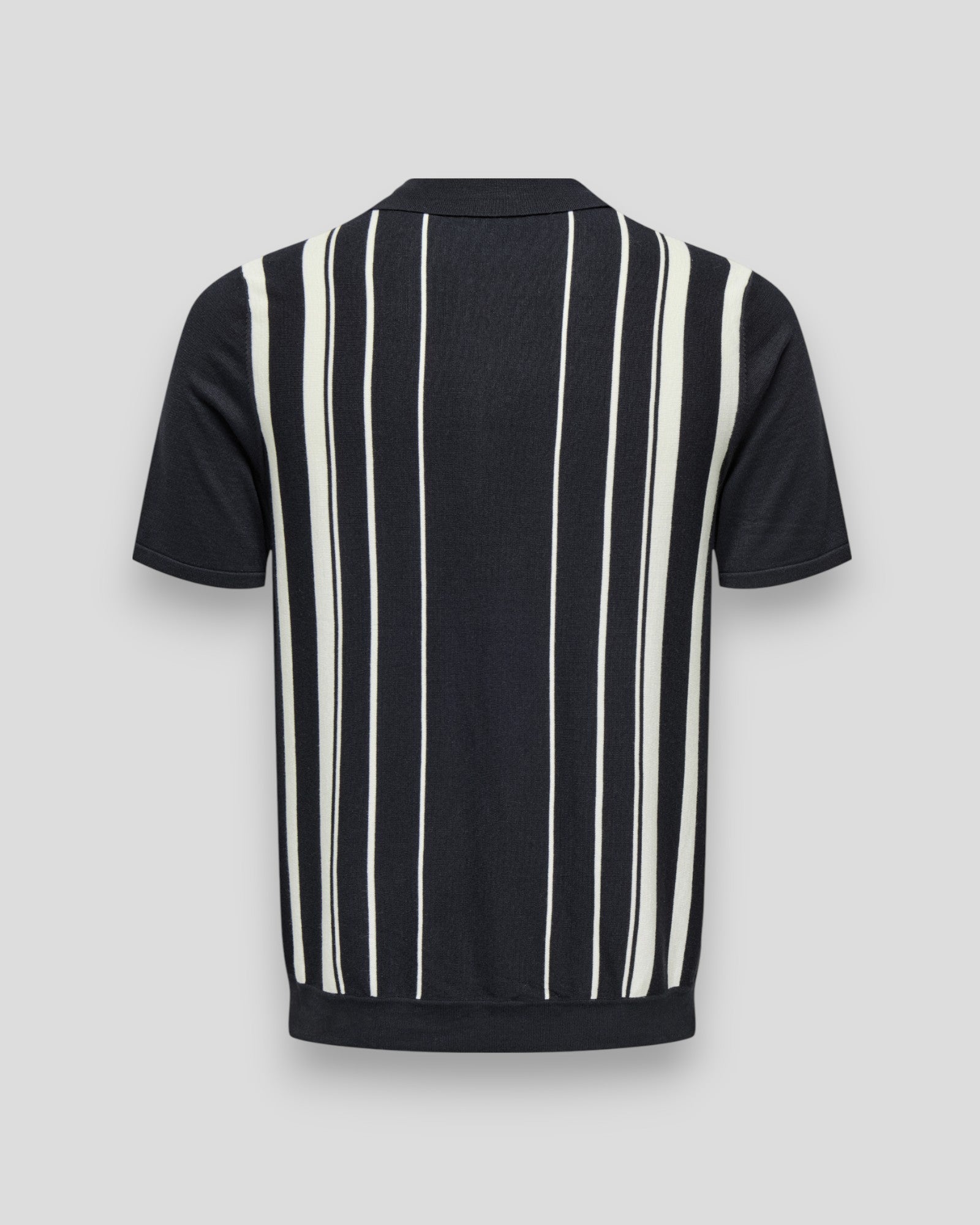 Wyler Max Life Regular Zip Polo Knit - Dark Navy/Cloud Dancer