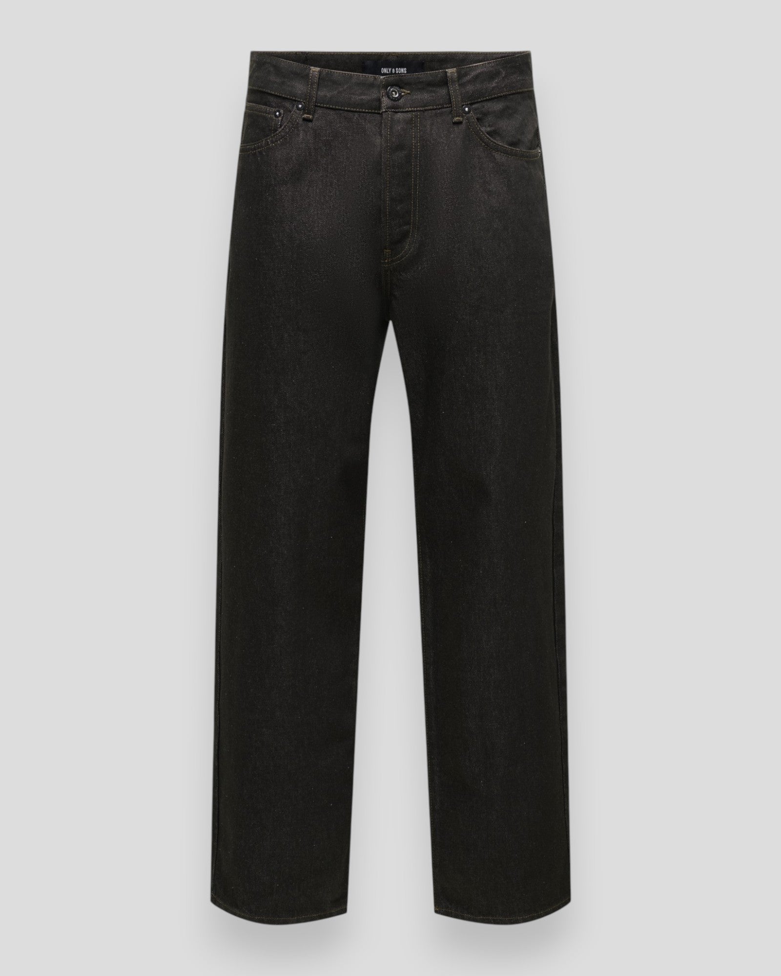 Fade Loose Brown 9479 Dot Denim Jeans - Brown Denim Detail