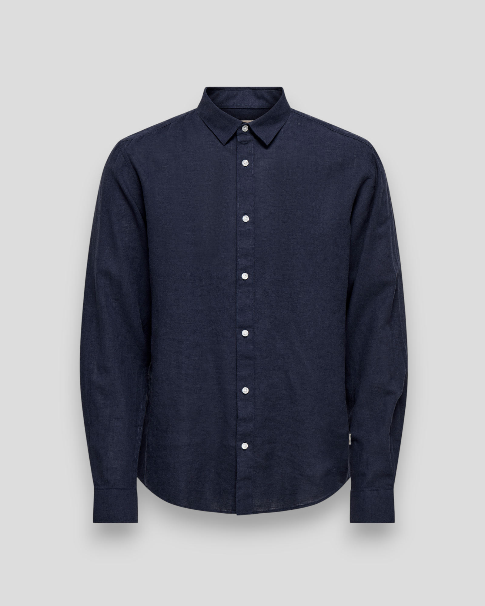 Caiden LS Solid Linen Shirt - Night Sky
