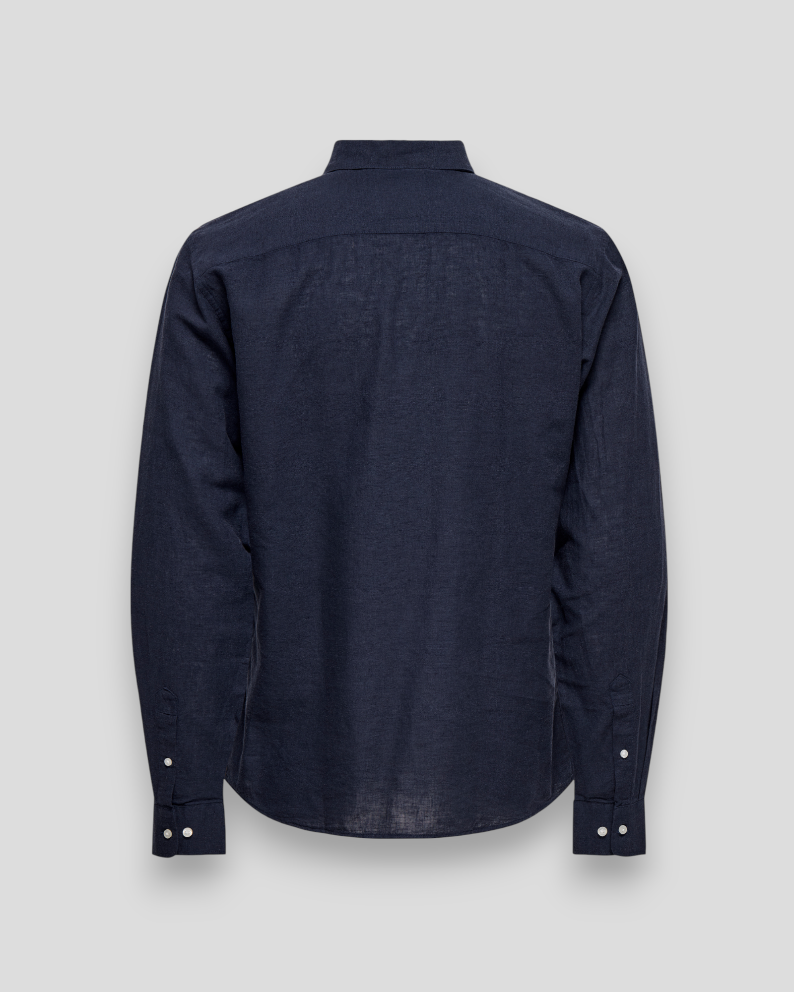 Caiden LS Solid Linen Shirt - Night Sky