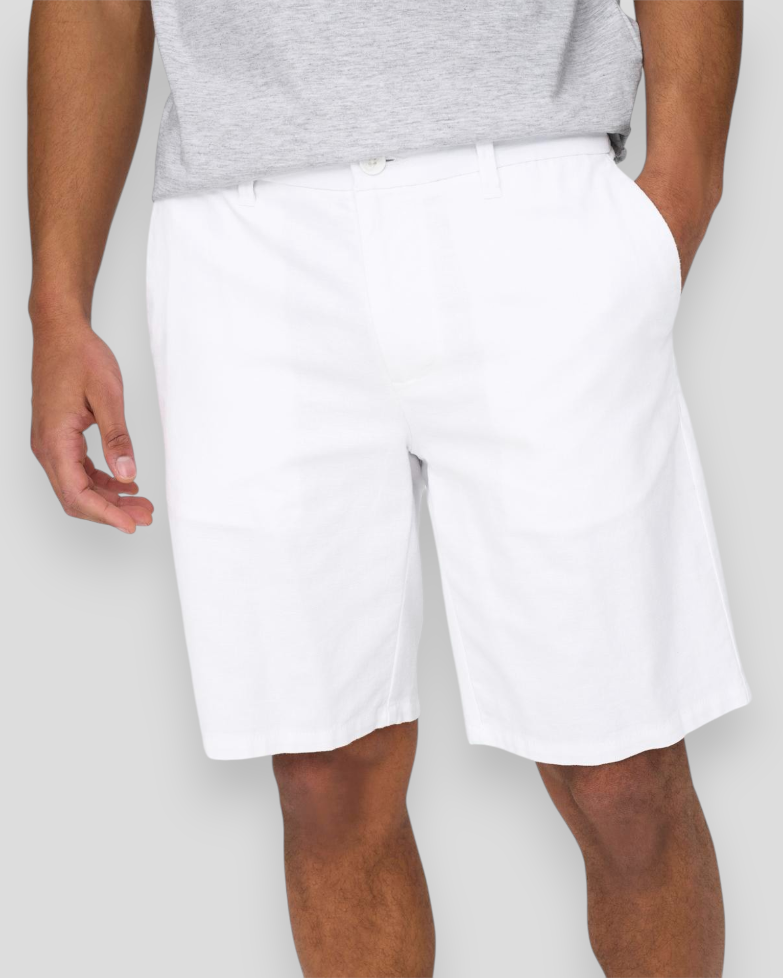 Mark 0011 Cotton Linen Shorts - White