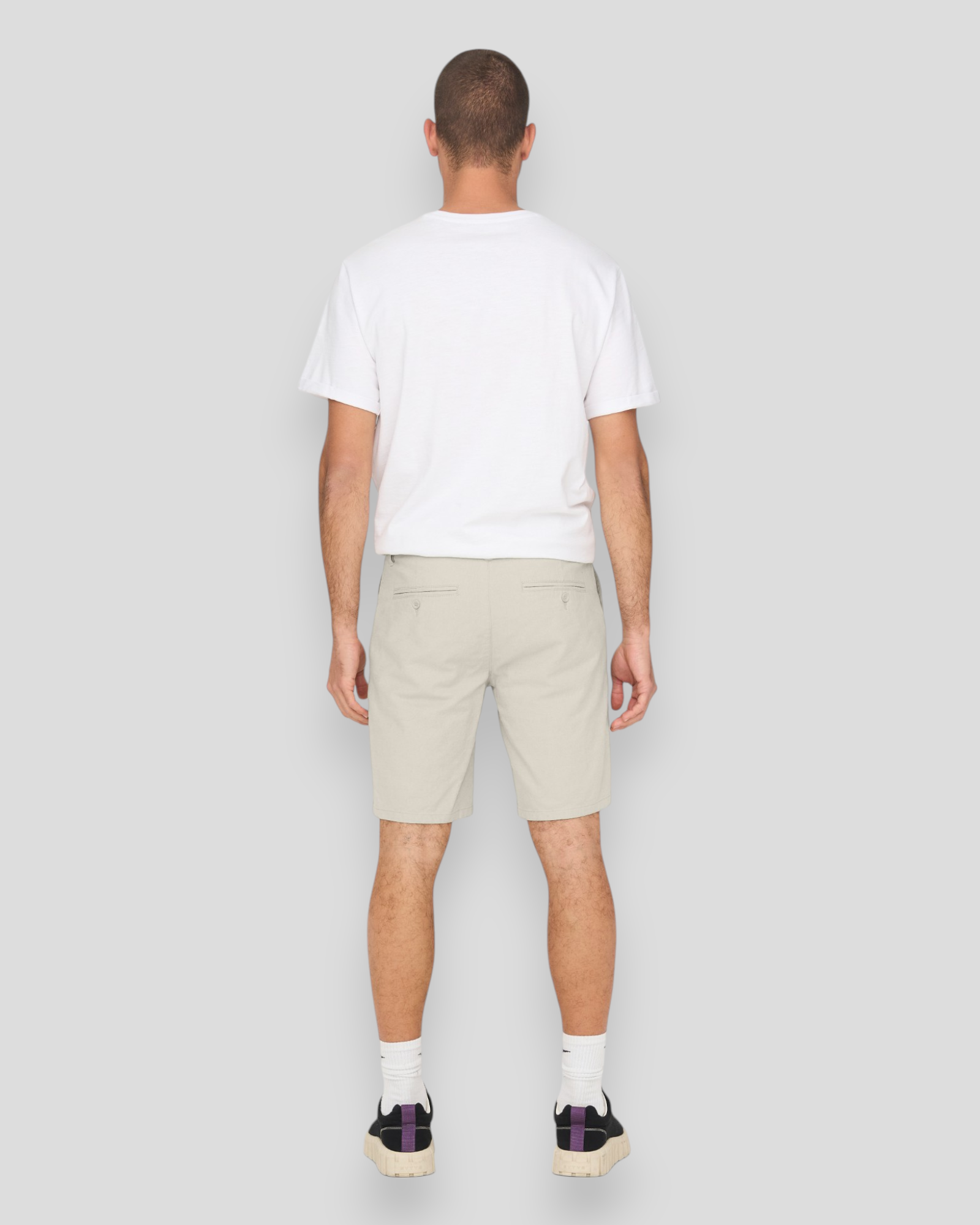 Mark 0011 Cotton Linen Shorts - Silver Lining