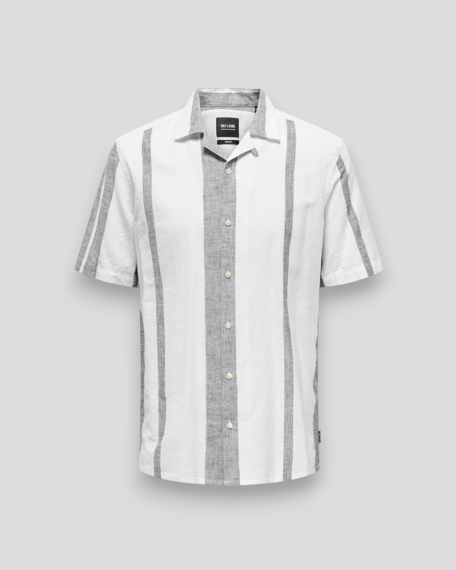 Caiden Stripe Linen Resort Shirt - Cloud Dancer