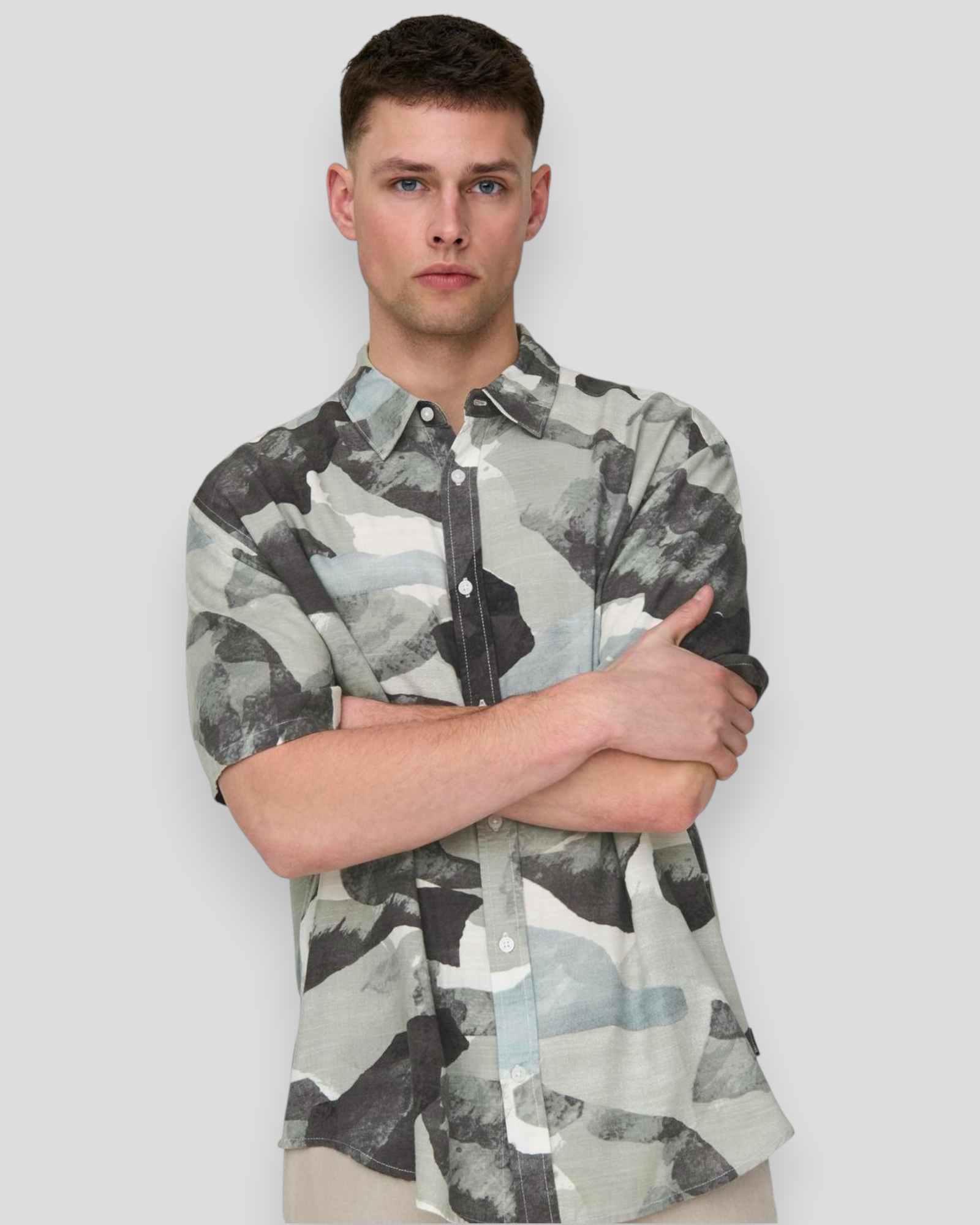 Bud Life SS Relax AOP Linen Shirt - Surf Spray